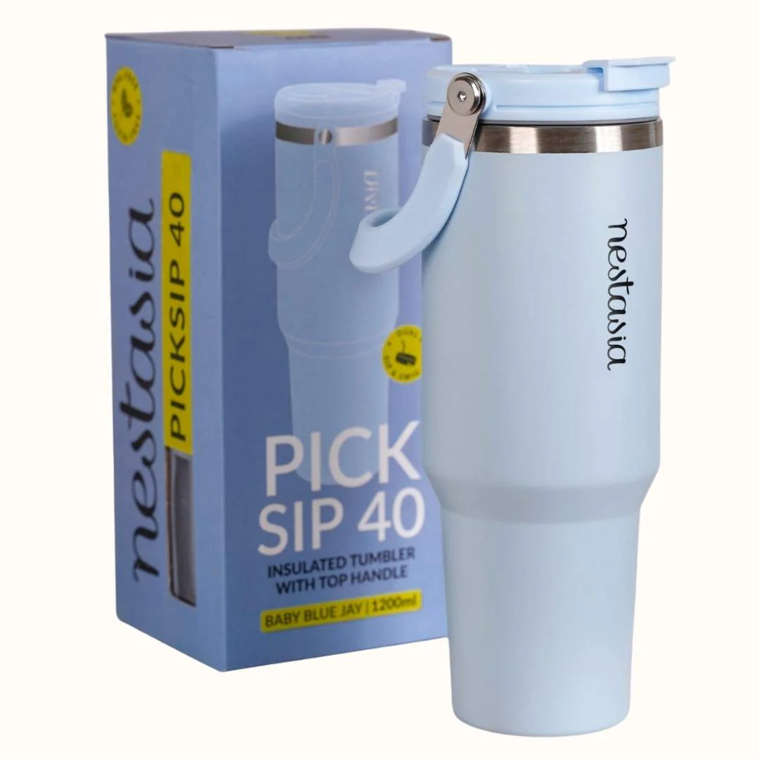 PickSip 40 Insulated Tumbler With Top Handle Baby Blue Jay 1200ml - Image 10