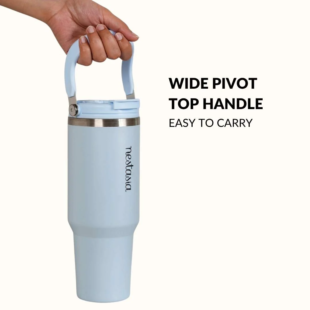 PickSip 40 Insulated Tumbler With Top Handle Baby Blue Jay 1200ml - Image 3
