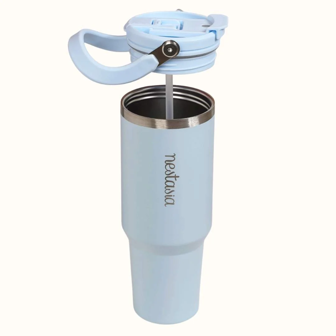 PickSip 40 Insulated Tumbler With Top Handle Baby Blue Jay 1200ml - Image 9