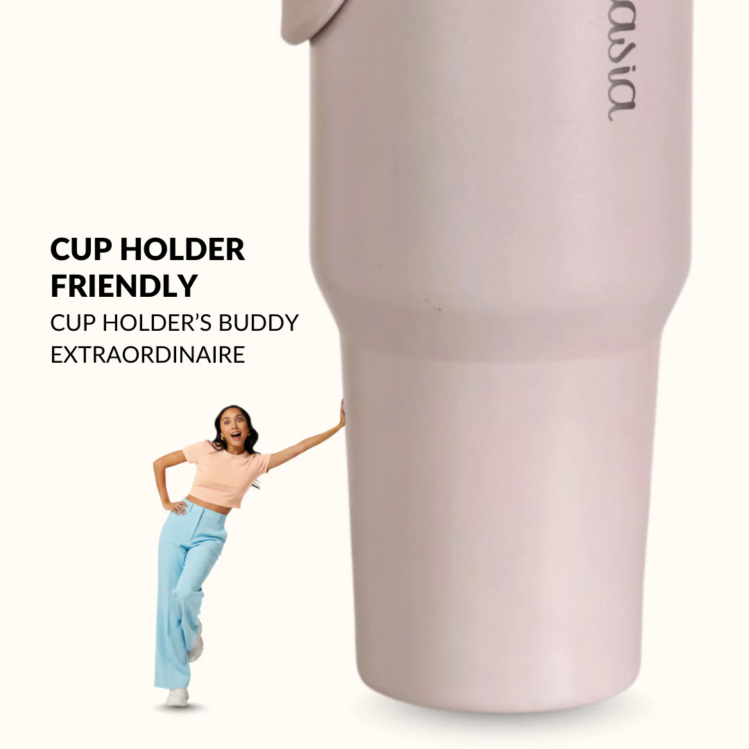 PickSip 40 Insulated Tumbler Bottle With Top Handle Rosy Taupe 1200ml - Image 5