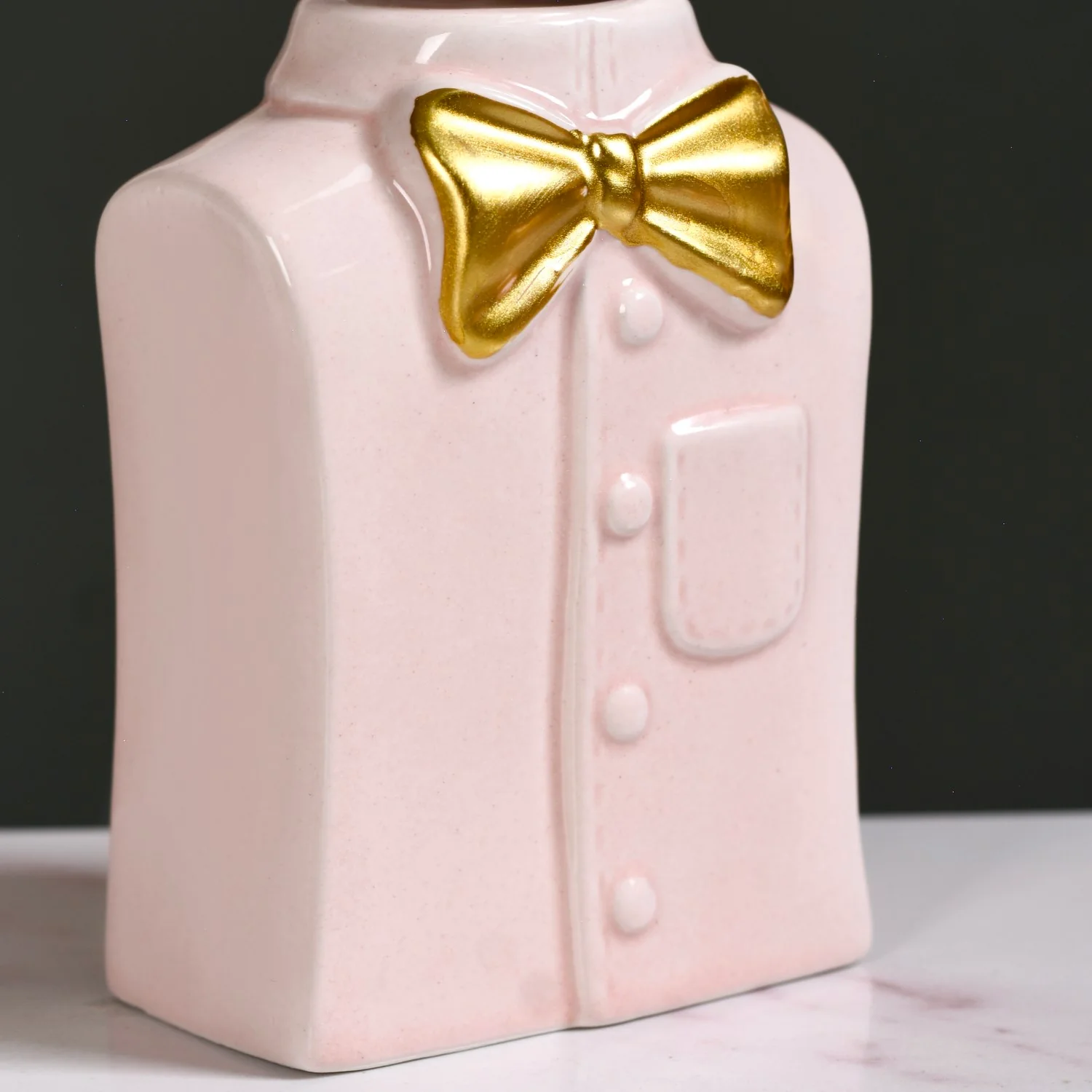 Pink Gloss Bowtie Shirt Ceramic Bath Set Of 3 - Image 10