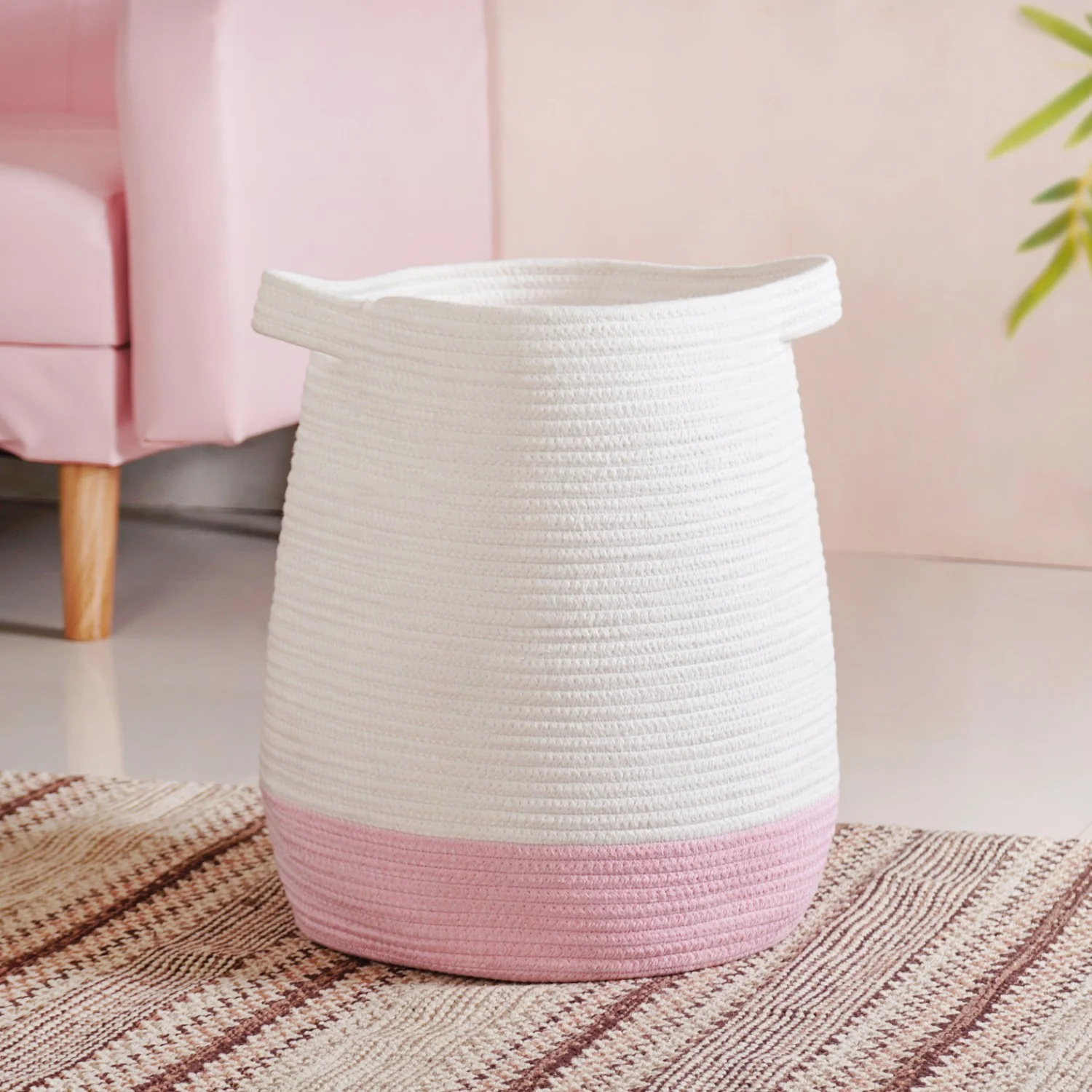 Pink Heart Storage Basket 39cm - Image 7