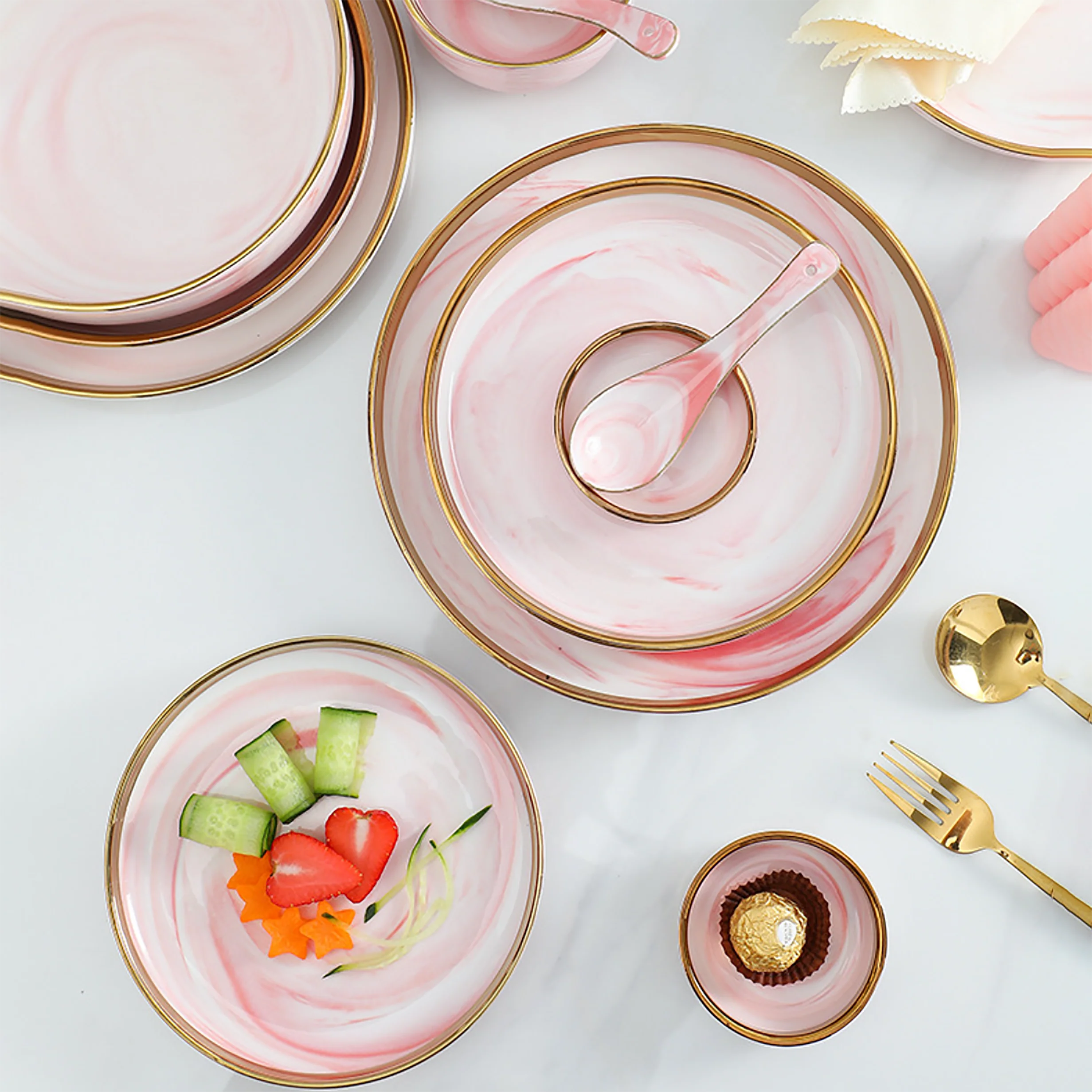 Pink Marble Salad Plate - Image 5