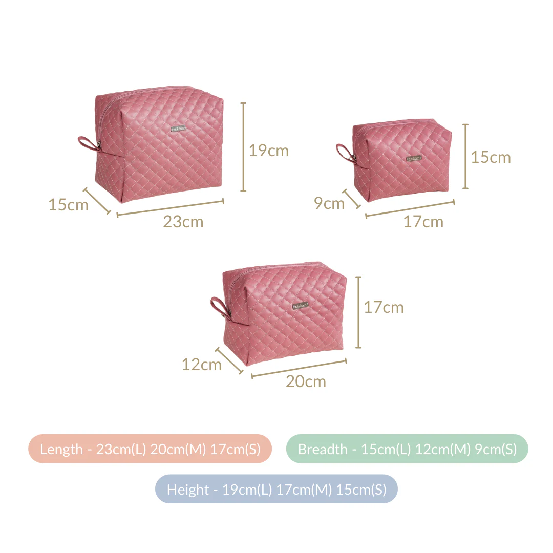 Pink Multipurpose Toiletry Bags Set Of 3 - Image 5