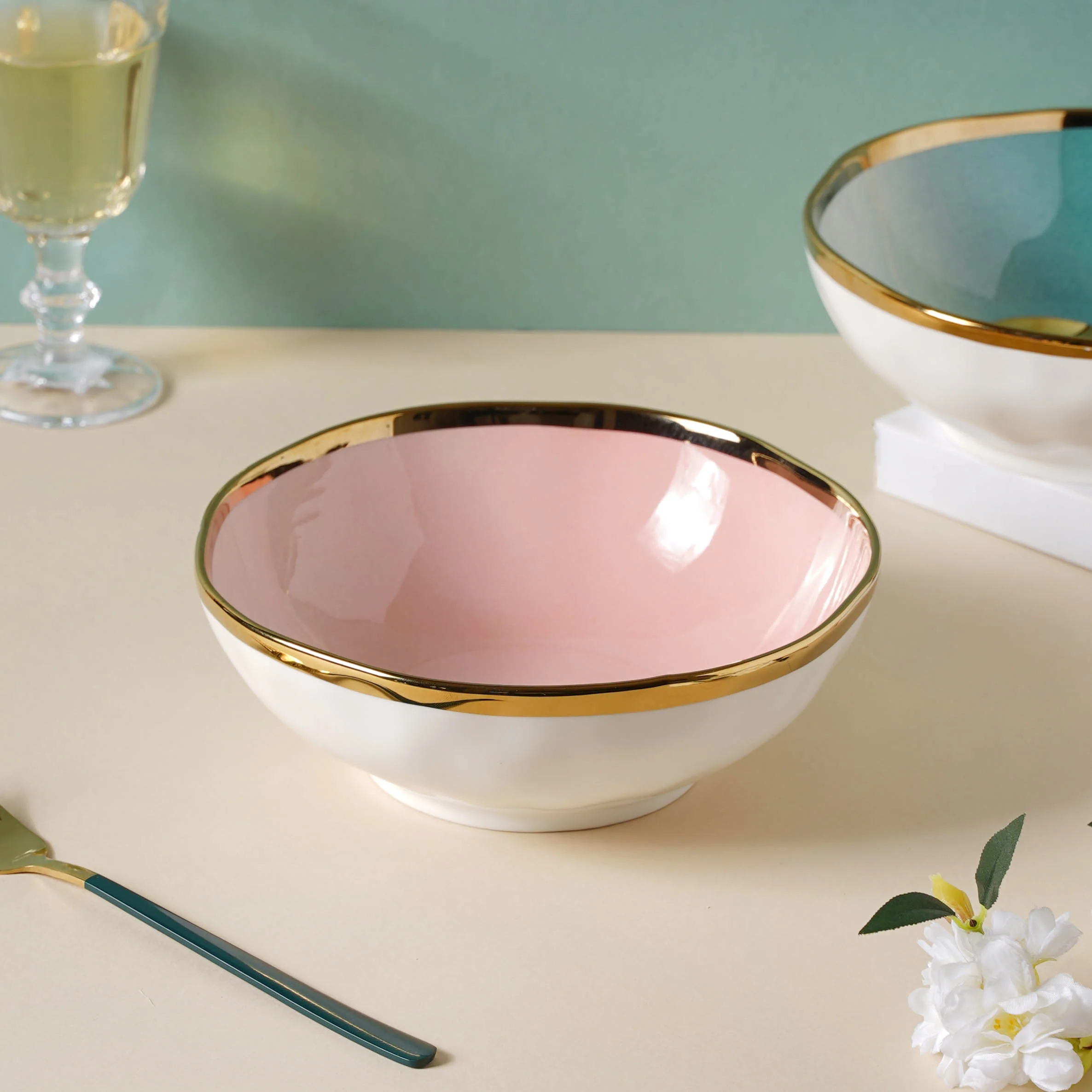 Pink Ombre 21 Piece Dinner Set For 6 - Image 14