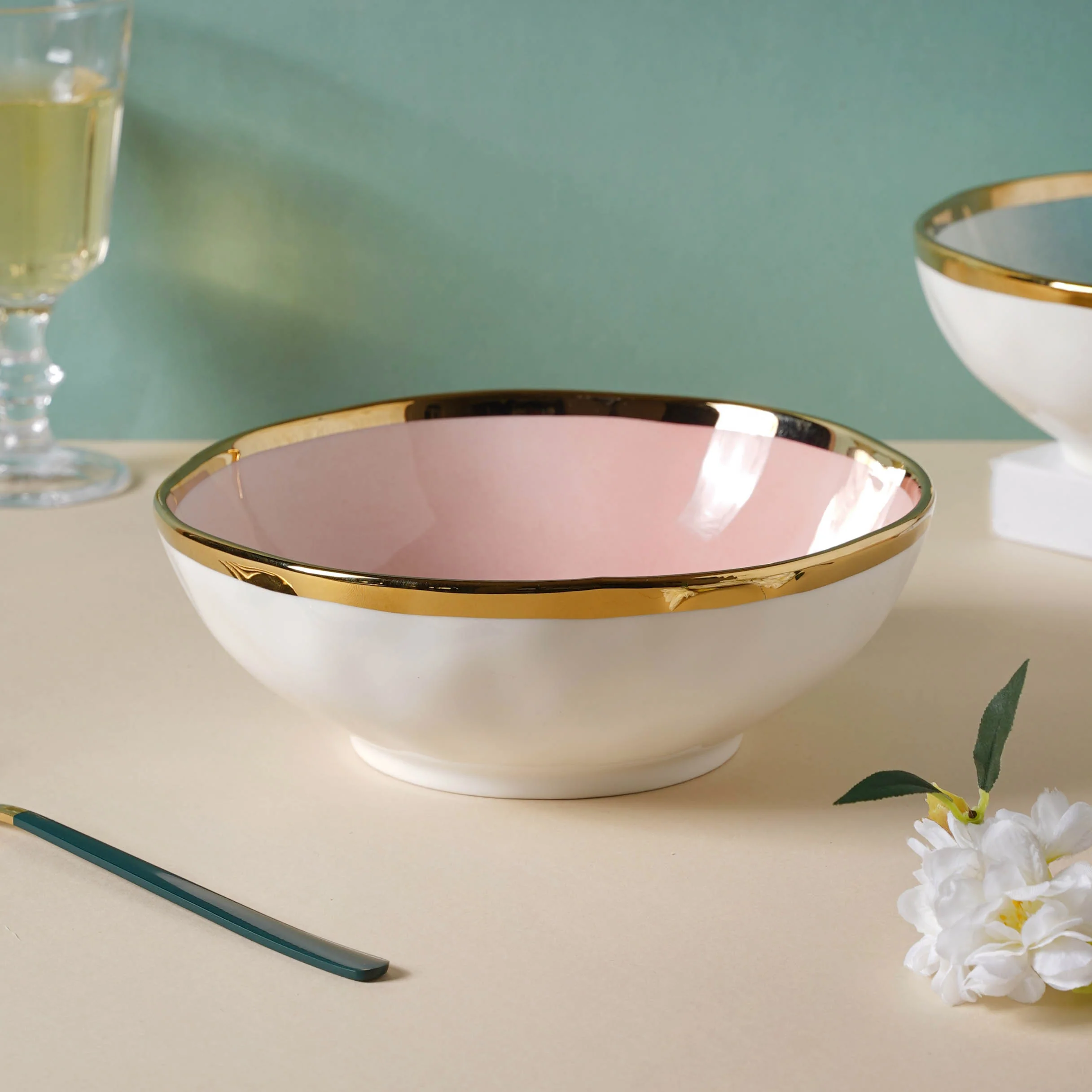Pink Ombre 21 Piece Dinner Set For 6 - Image 8