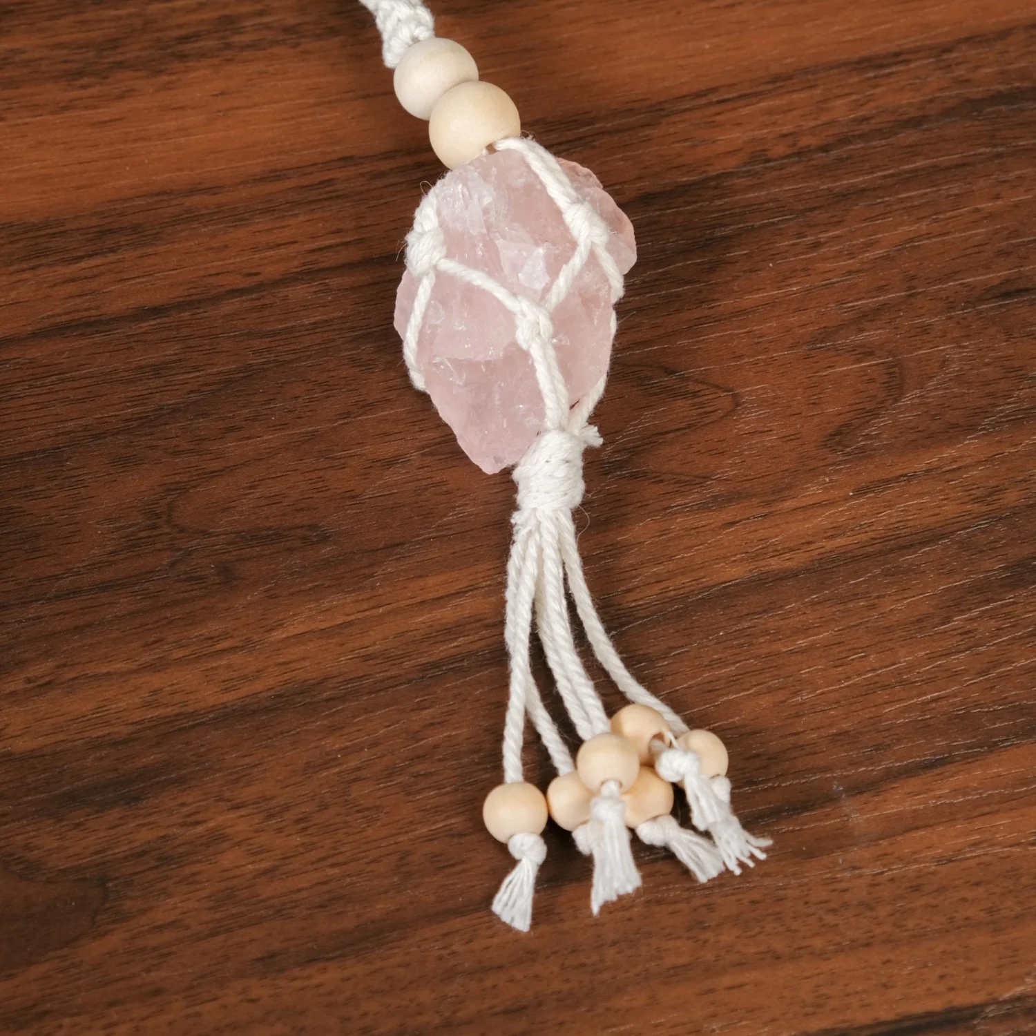 Pink Salt Macrame Wall Hanging Set Of 2 - Image 3