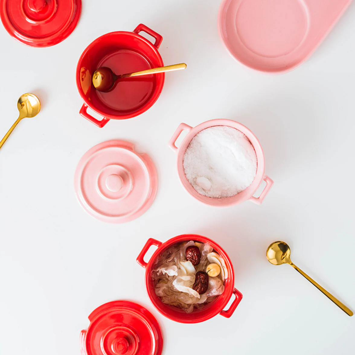 Pink Spice Jar Set With Tray - Image 3