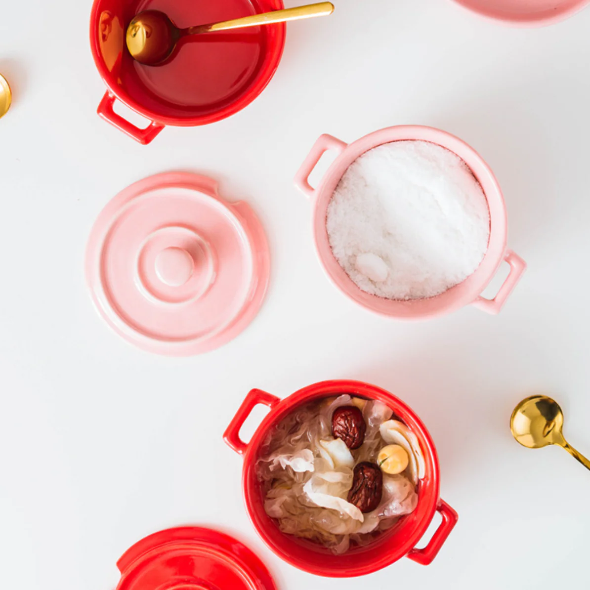 Pink Spice Jar Set With Tray - Image 4