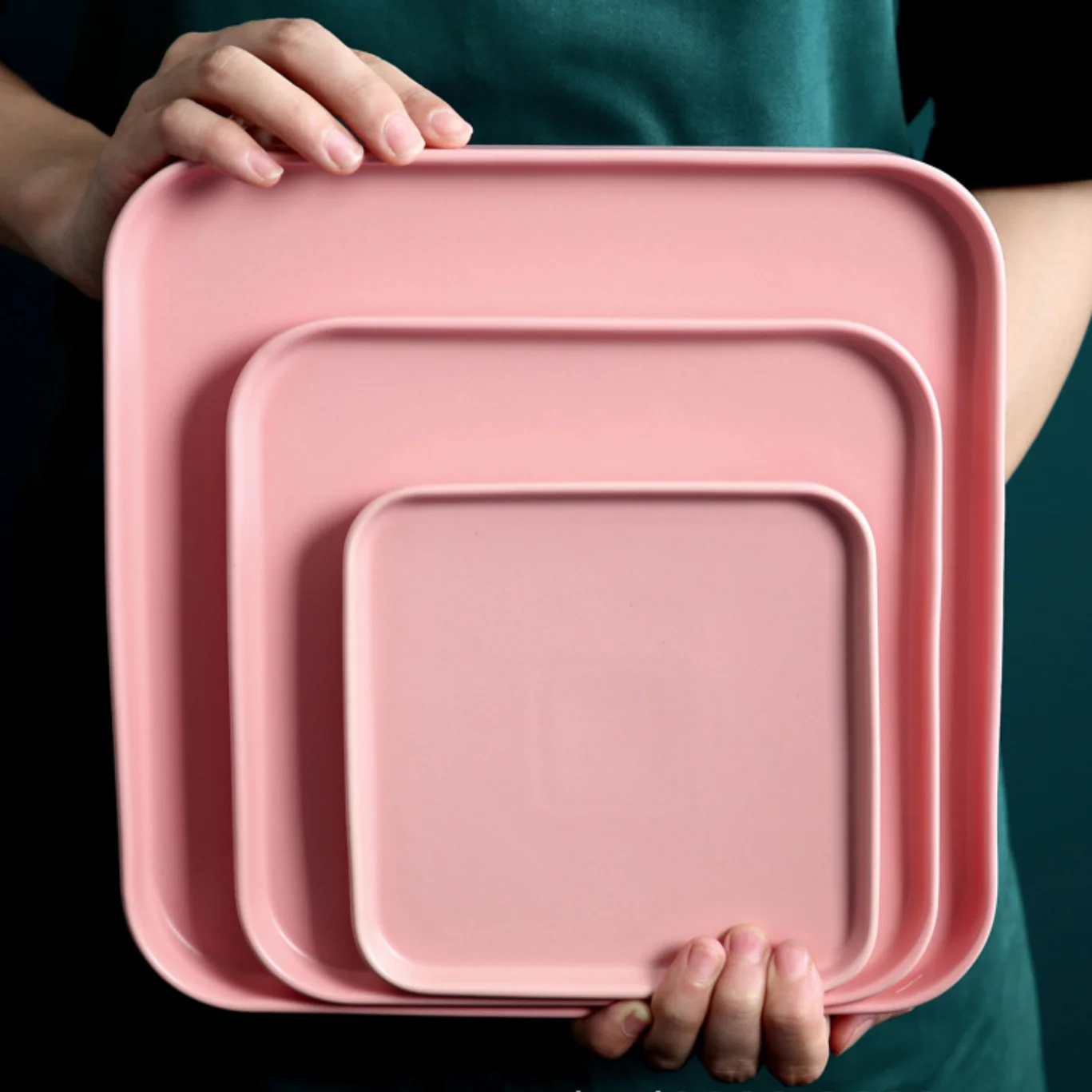 Pink Square Dinner Plate - Image 2