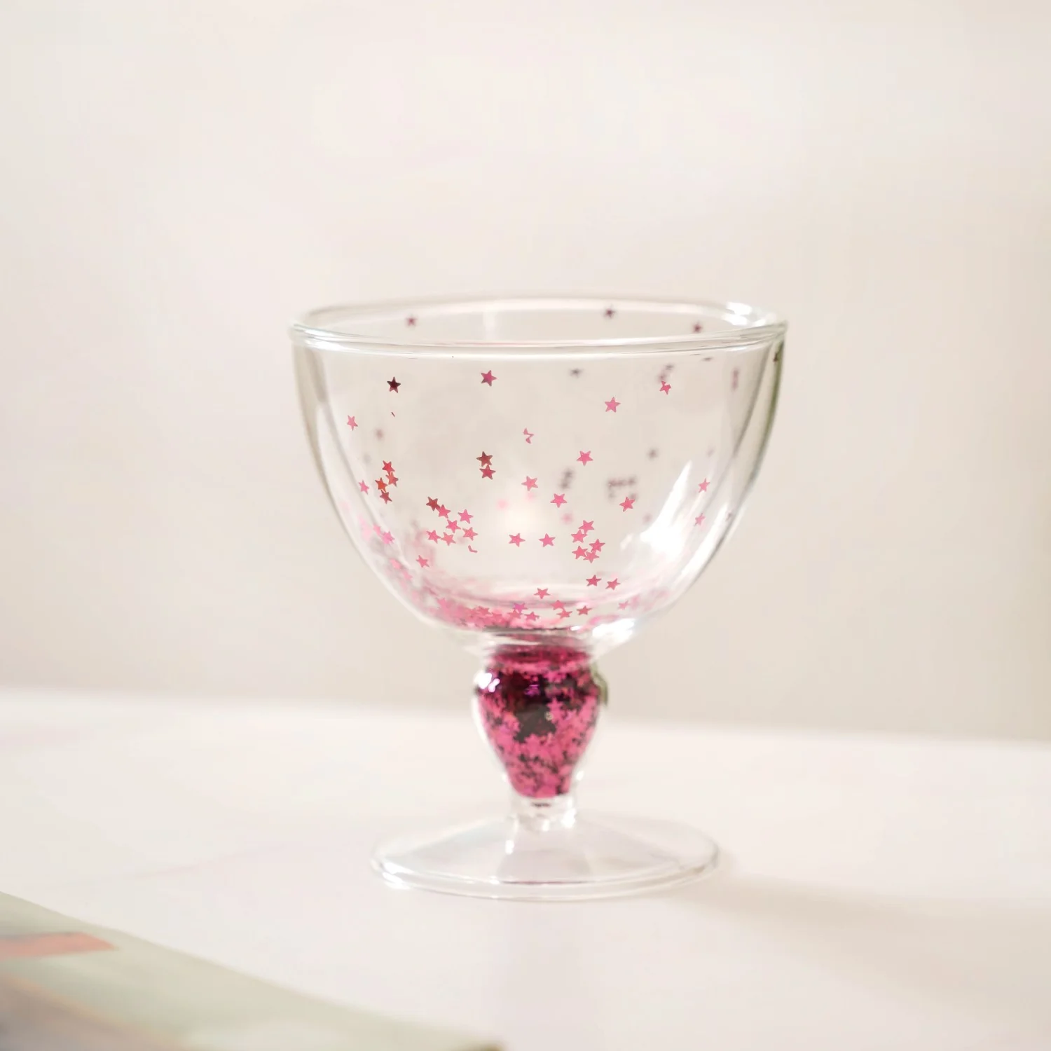 Pink Star Confetti Filled Double Wall Stem Glass Set Of 2 250ml - Image 10