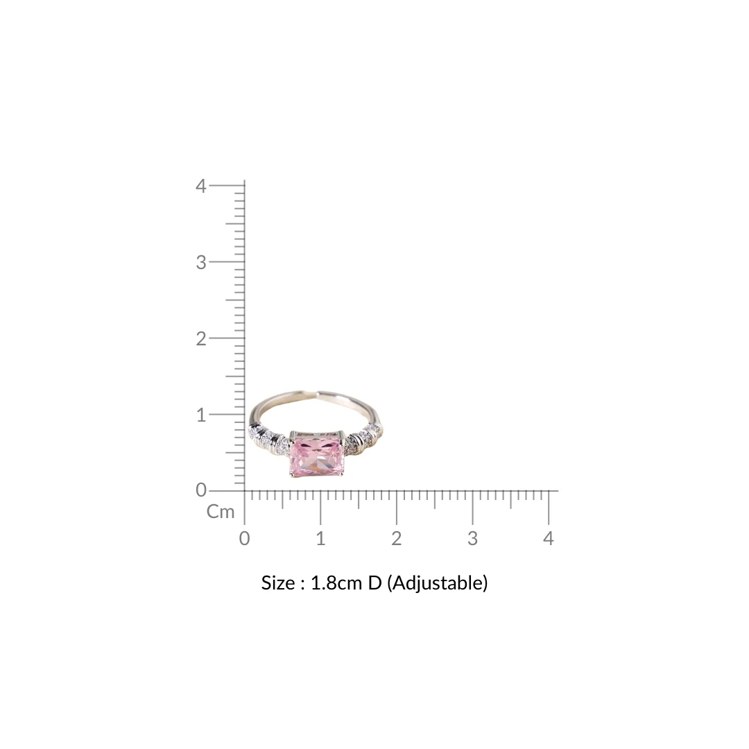 Pink Stone Geometric Ring - Image 3