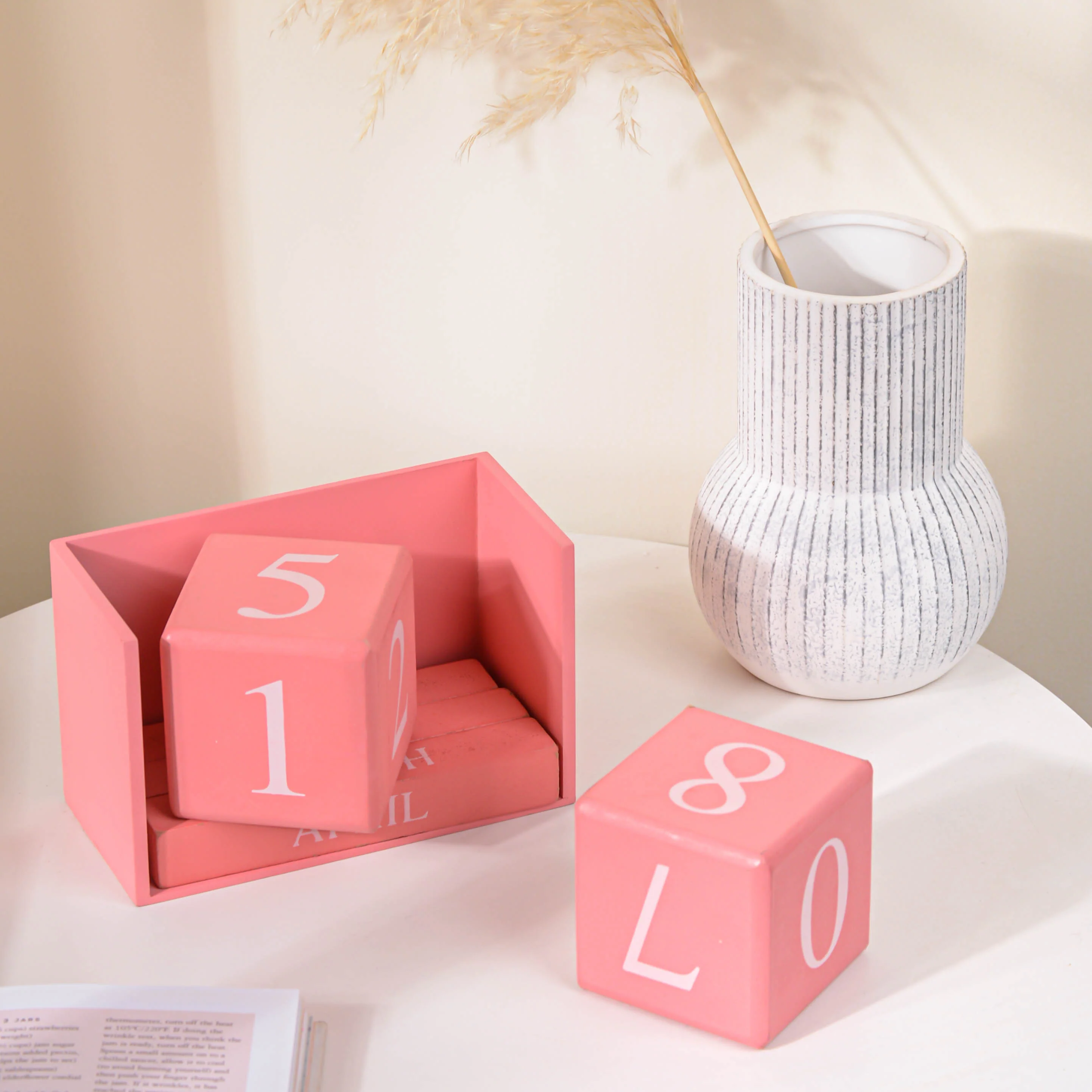Pink Wooden Table Calendar - Image 5