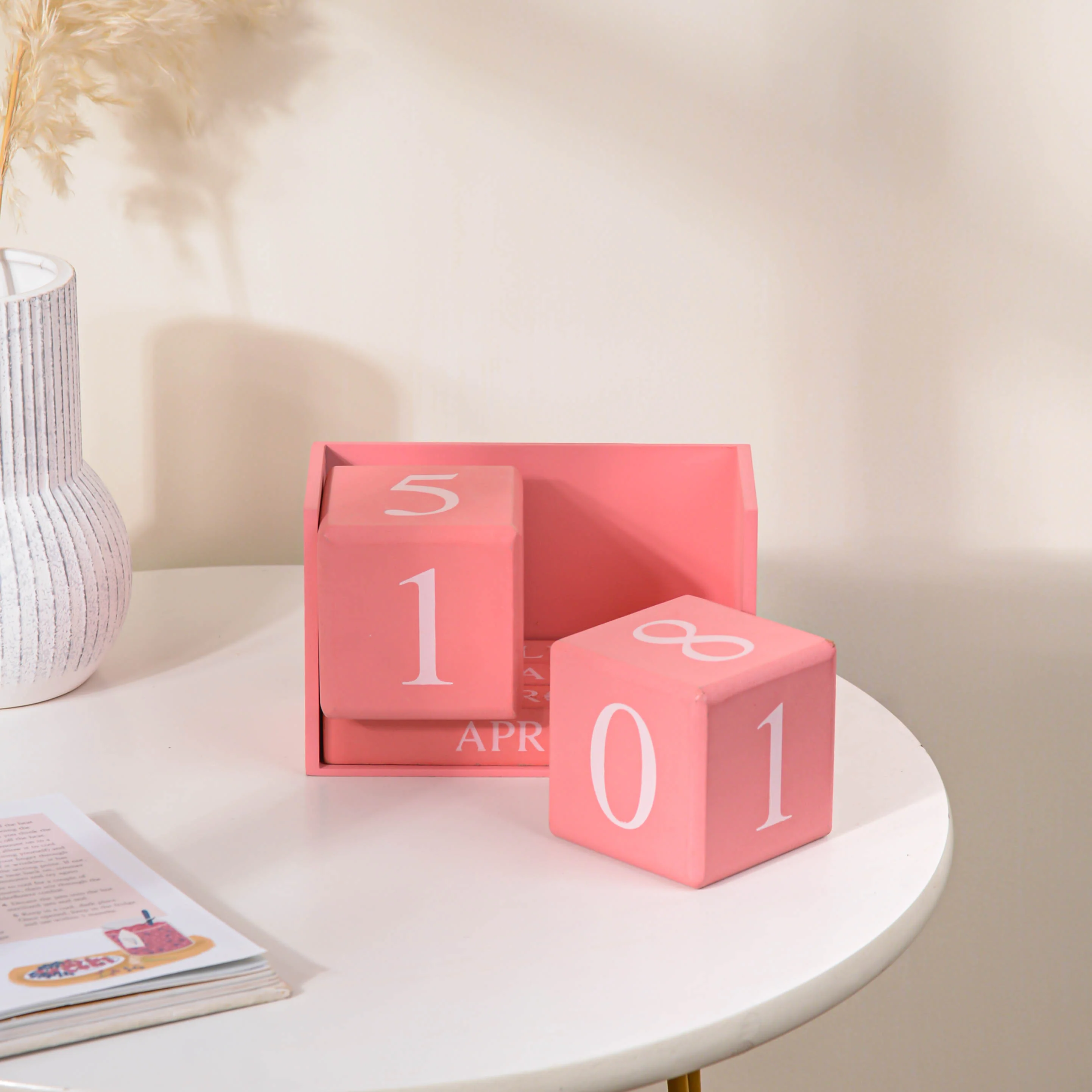 Pink Wooden Table Calendar - Image 7