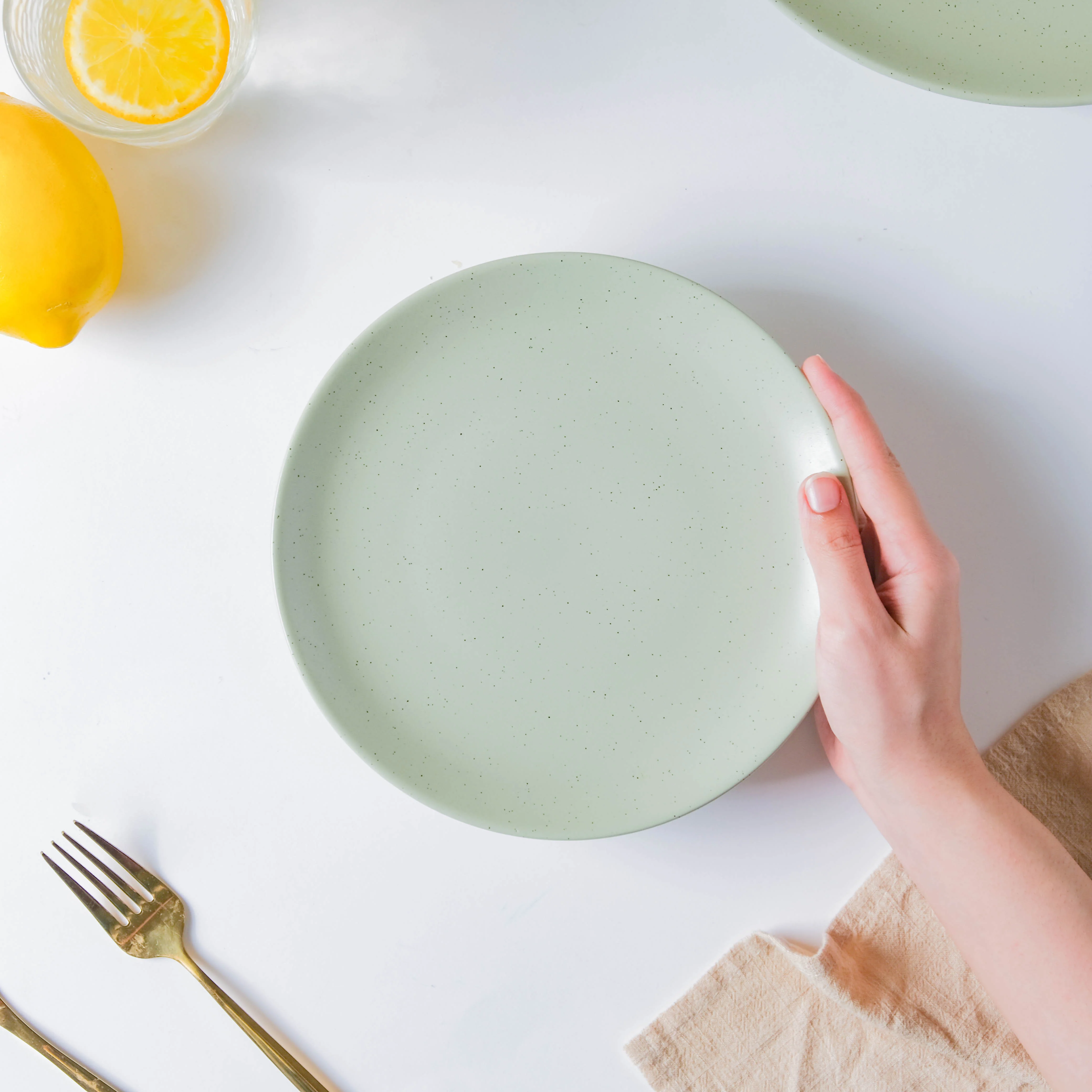 Pixie Glaze Snack Plate Green 8 Inch - Image 2
