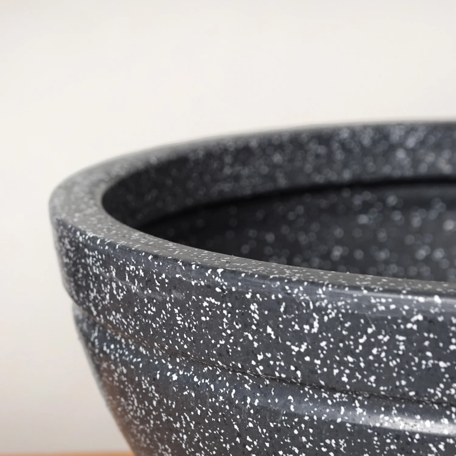 Planterra Granite Black Round Lotus Planter 15x7 Inch - Image 7