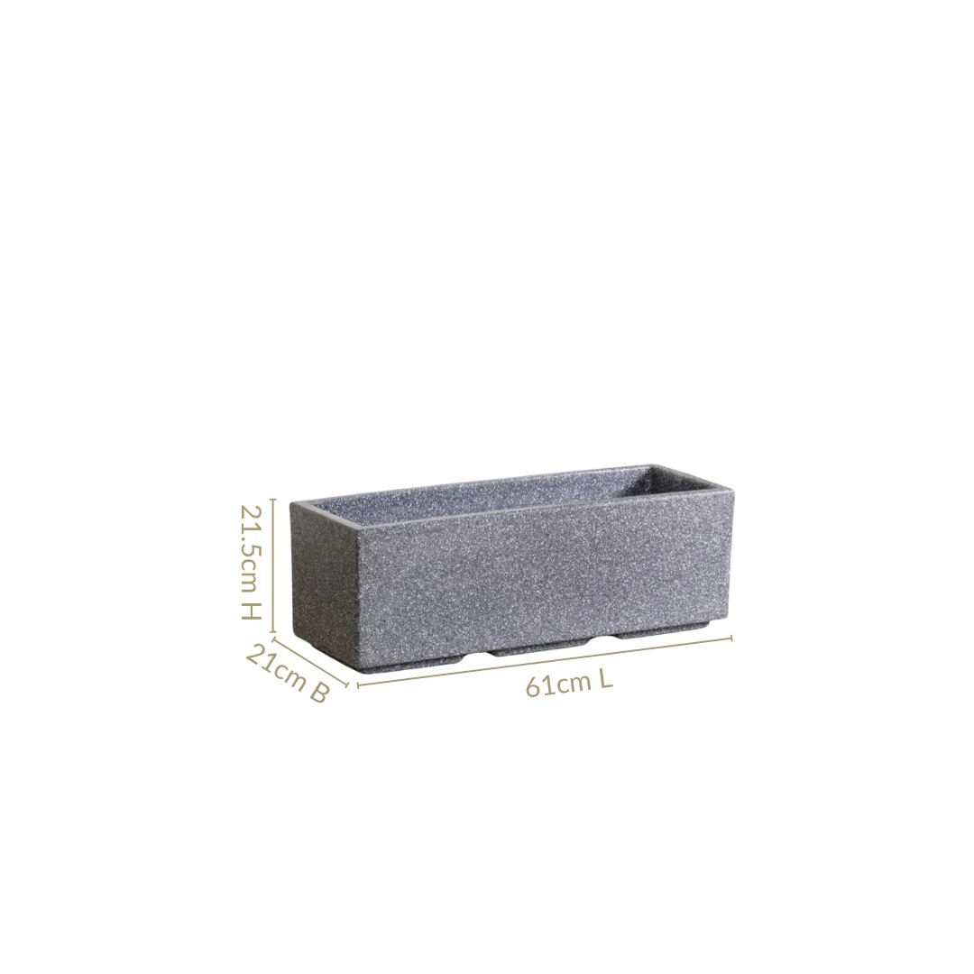 Planterra Modern Grey Trough Planter 24x8 Inch - Image 4