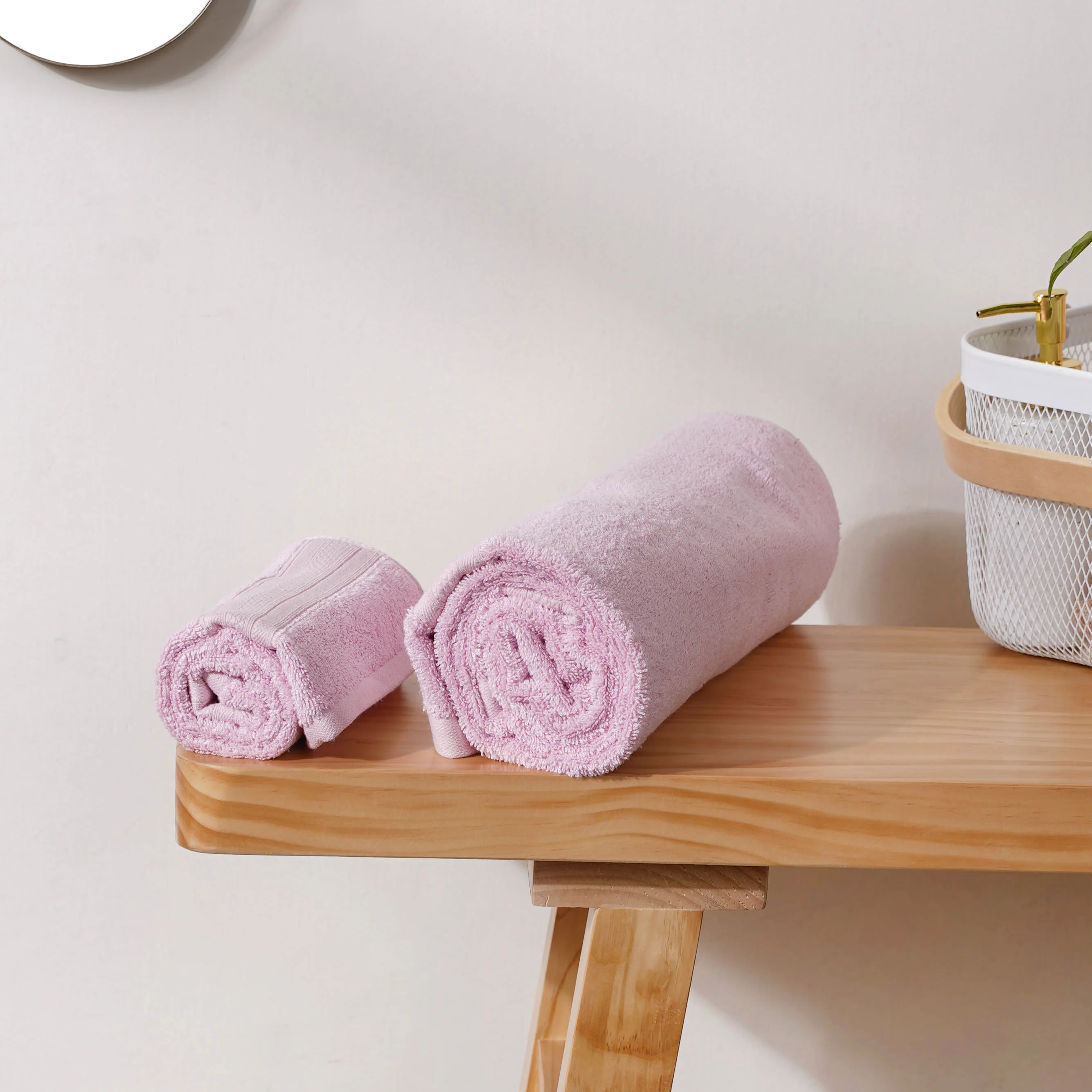 Plushy Bamboo Towel Set of 2 Pink - Image 3