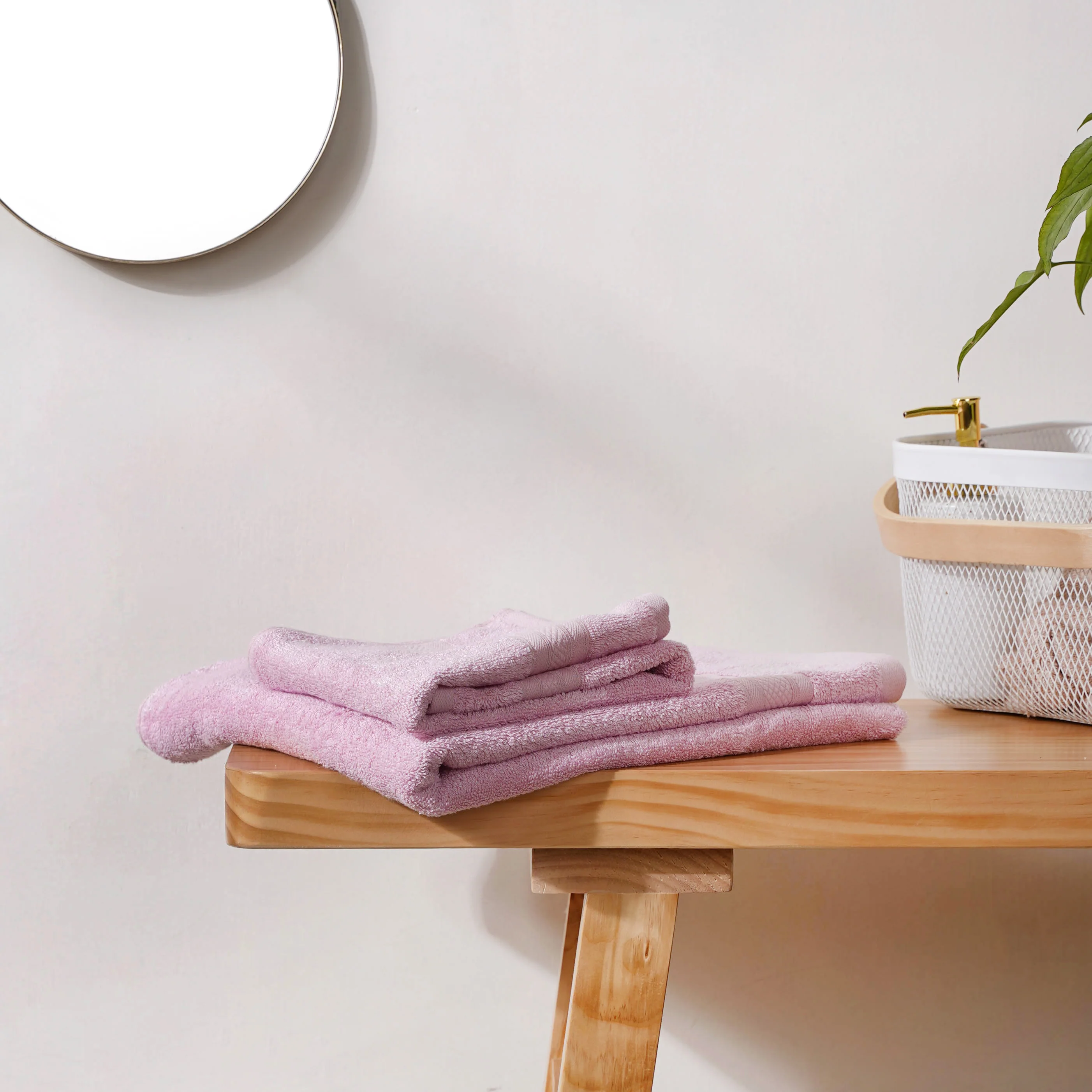 Plushy Bamboo Towel Set of 2 Pink - Image 6