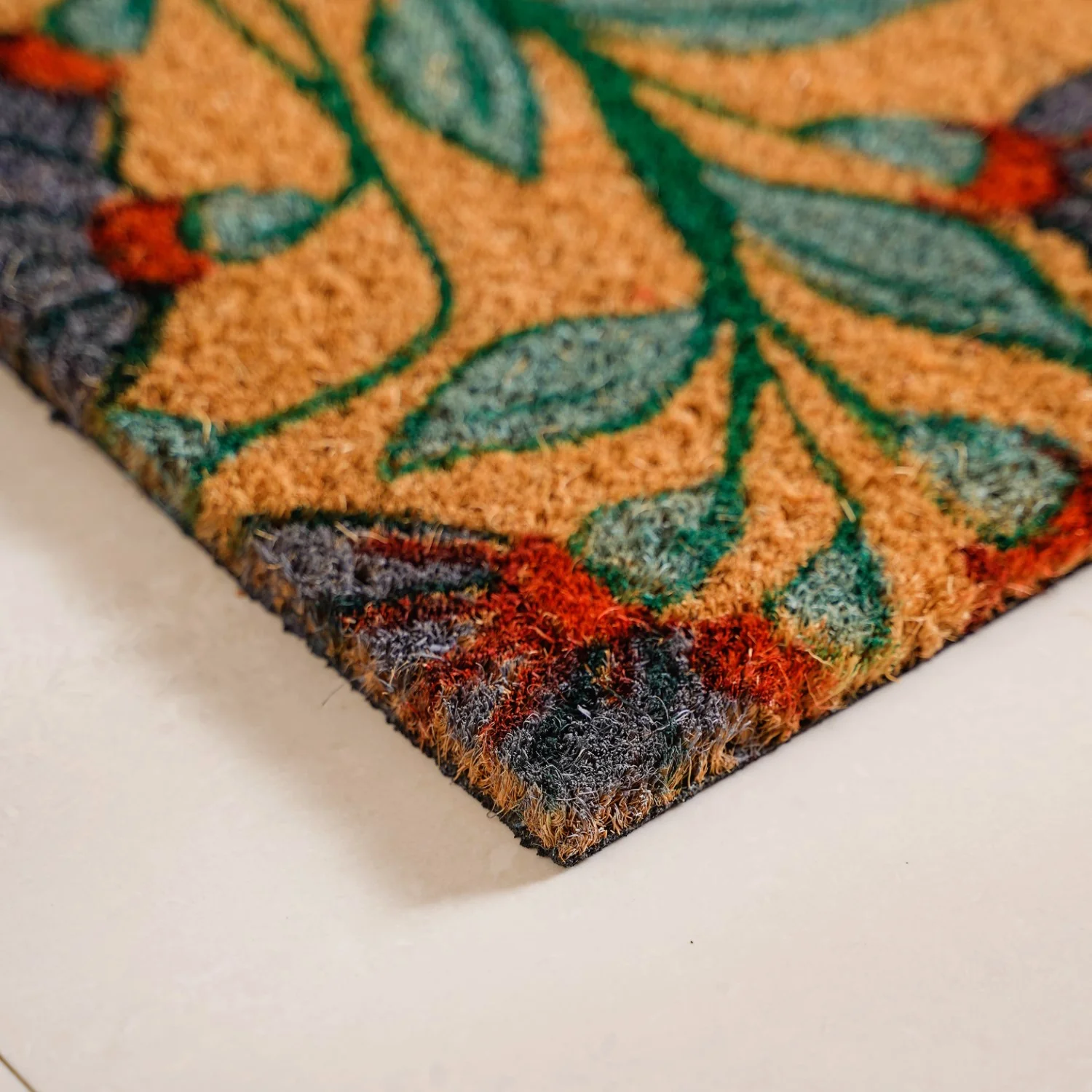Poppy Blossoms Natural Coir Floor Mat 24x16 Inch - Image 3