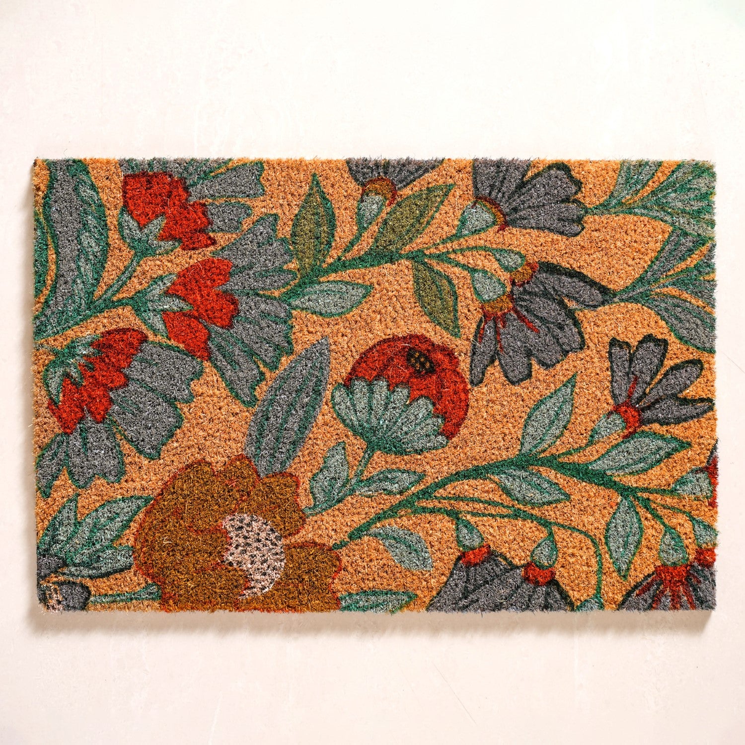 Poppy Blossoms Natural Coir Floor Mat 24x16 Inch - Image 6