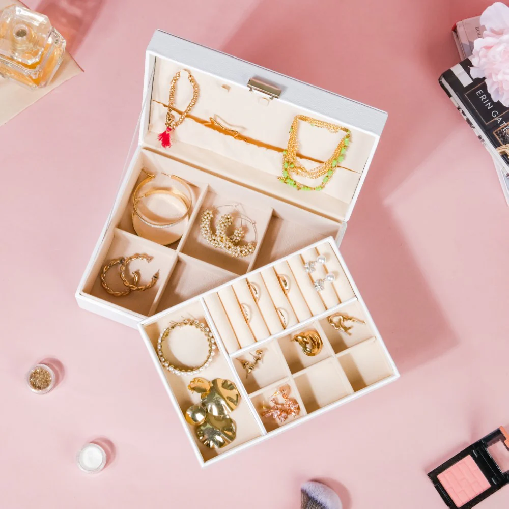 Portable Jewellery Organiser White - Image 5