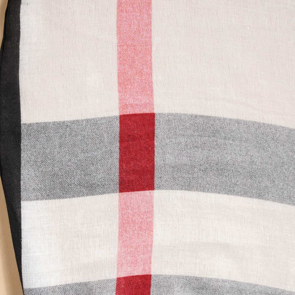 Posh Plaid Scarf Grey And Red - Image 5
