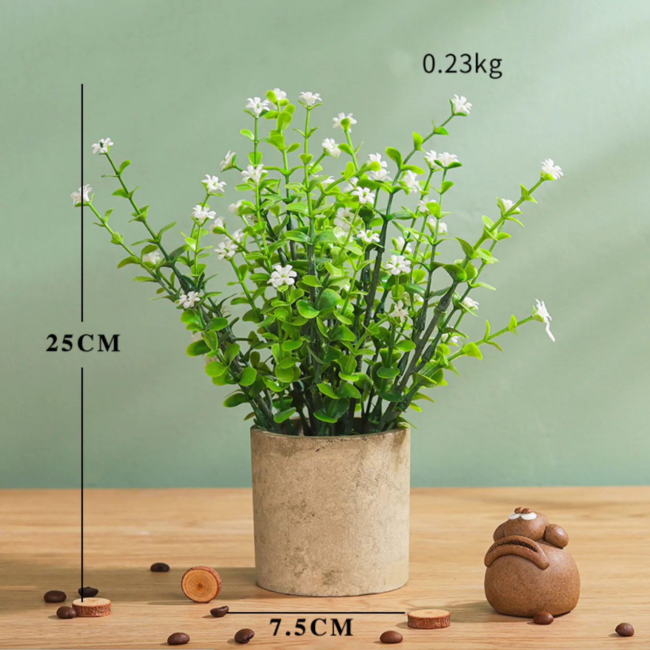 Pot With Faux Flowers - Image 8