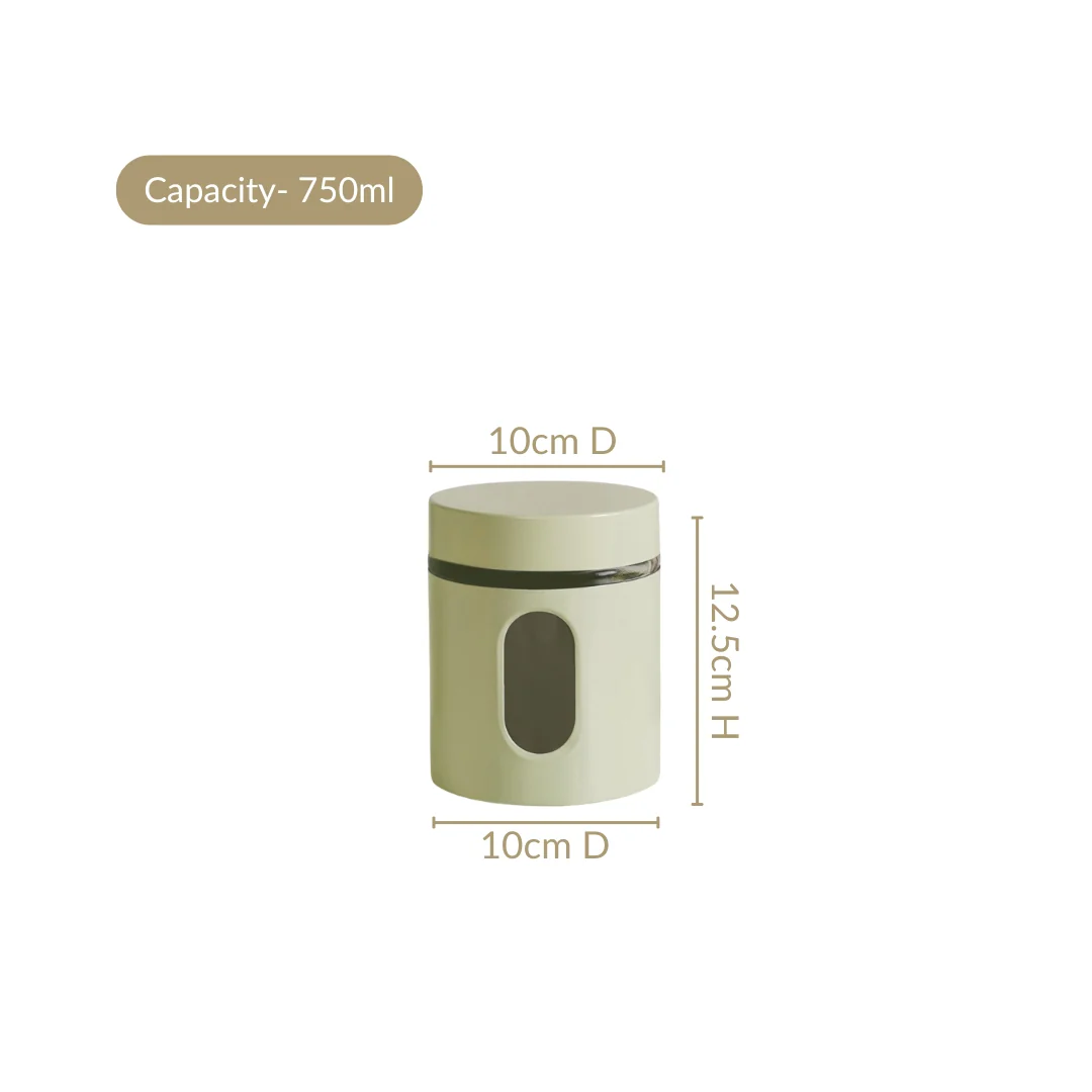 Premium Metal Coated Snacks Window Glass Jar Set Of 4 750ml - Image 3