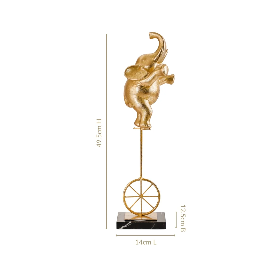 Premium Tabletop Unicycle Elephant Figurine - Image 4