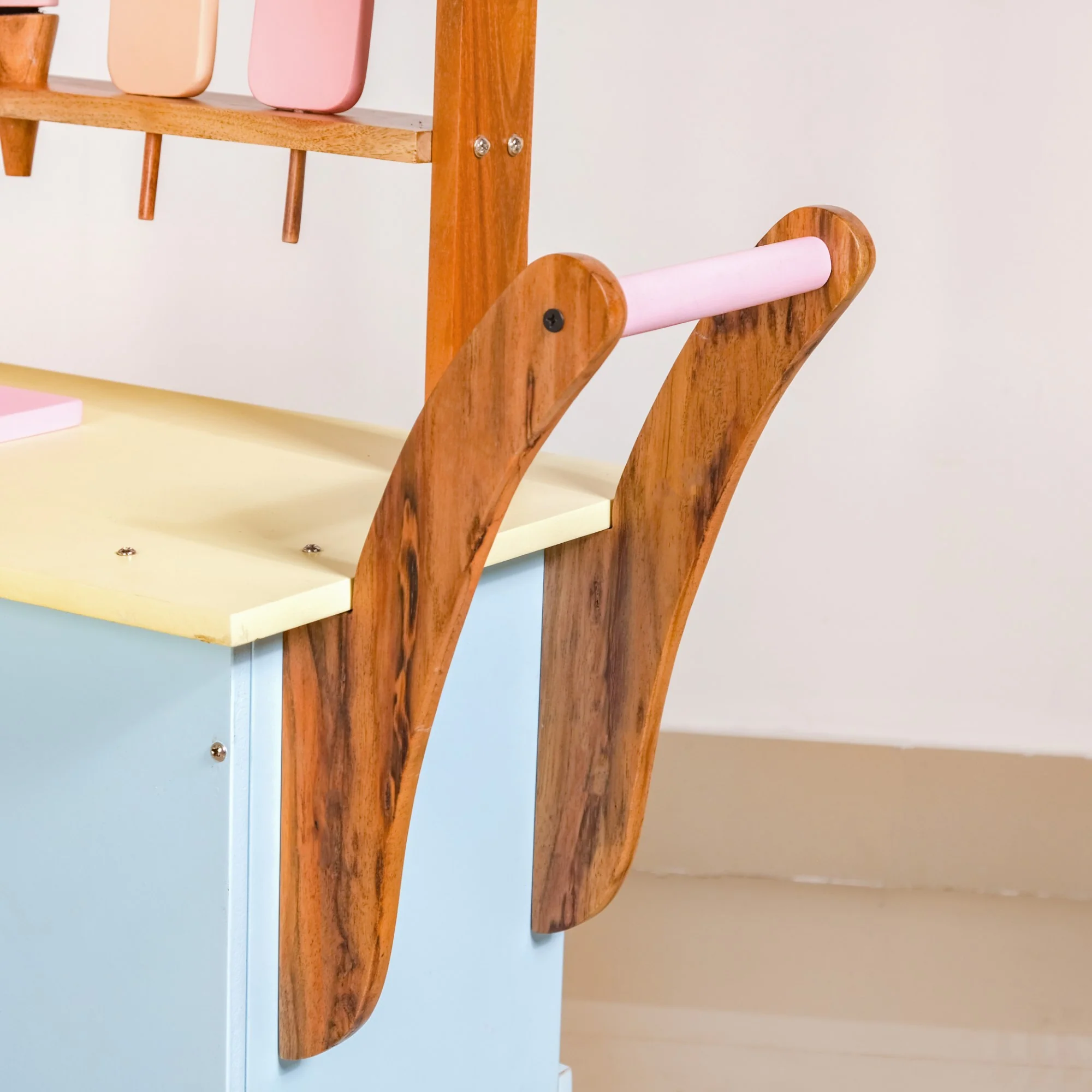 Pretend Play Creative Wooden Ice Cream Cart With Ice Cream - Image 9