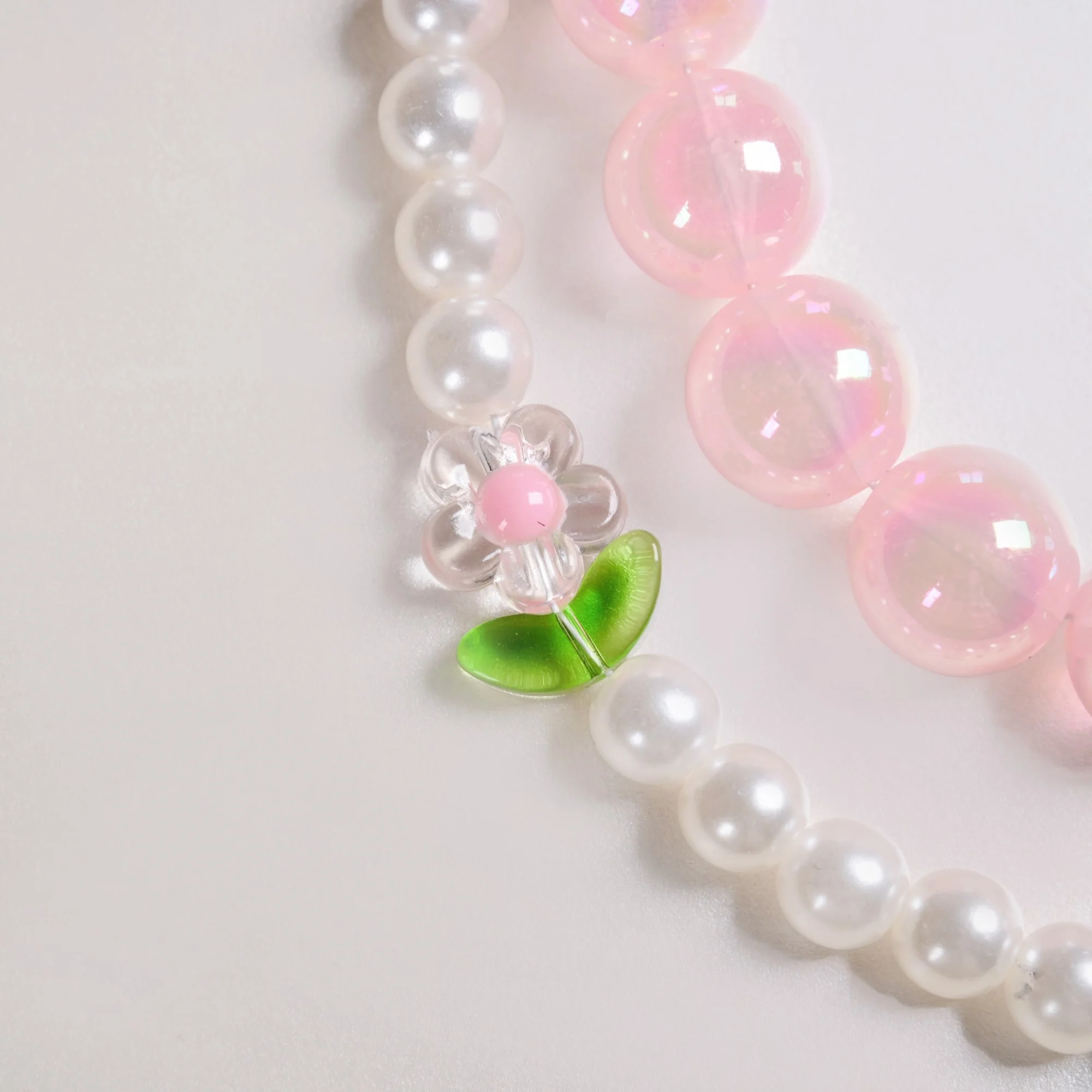Pretty In Pink Pearl Beaded Keychain - Image 6