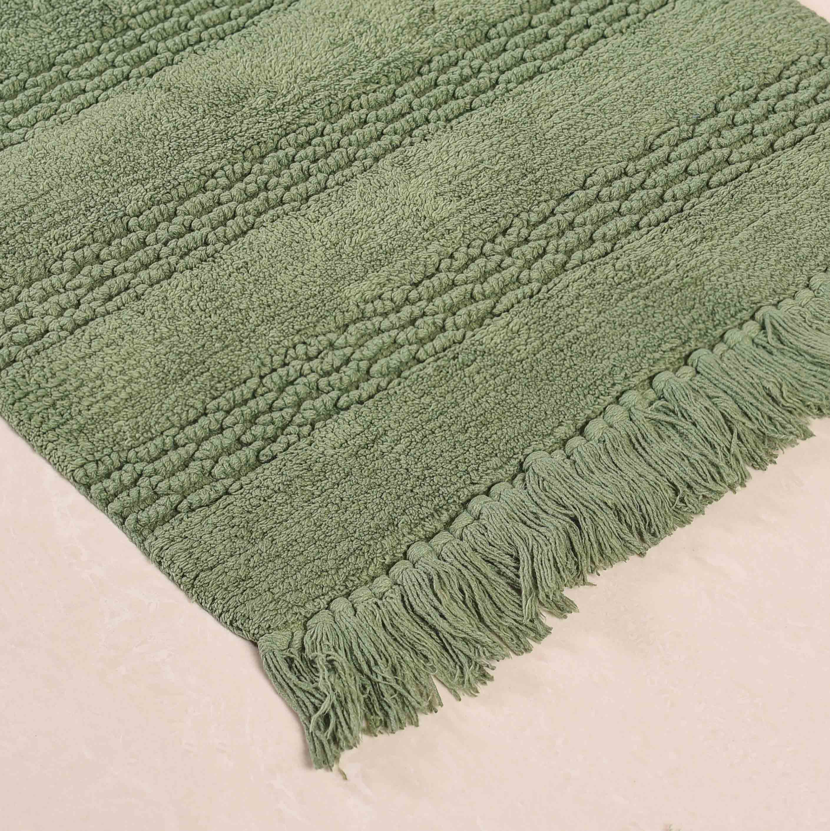 Pure Cotton Handwoven Twilled Soft Floor Mat Set Of 2 31x17 Inch - Image 8