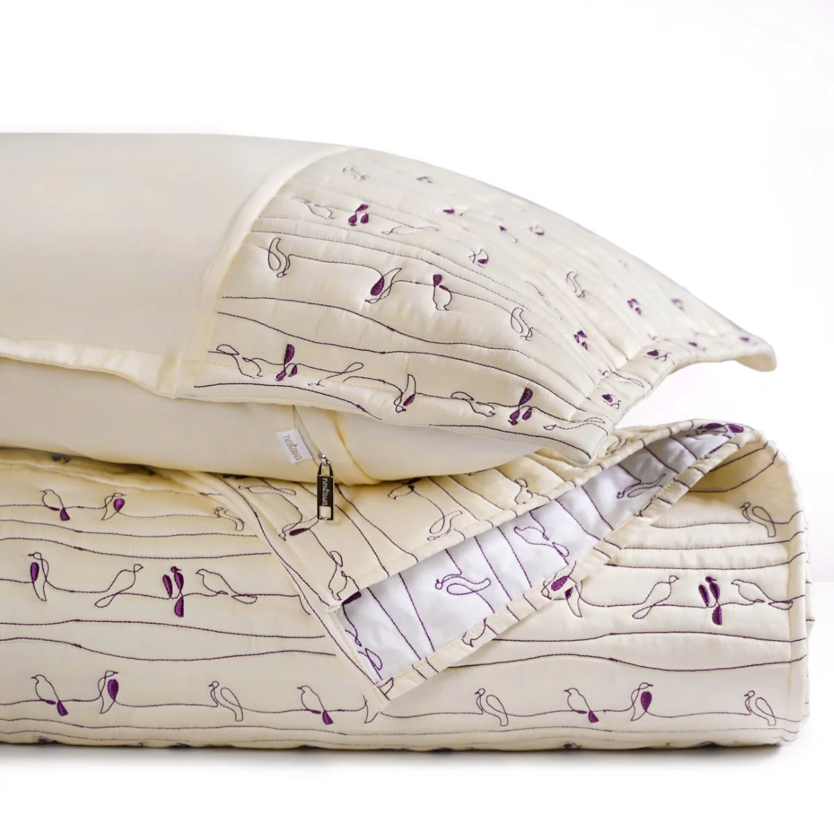 Pure Cotton King Size Bed Cover Off White - Image 4