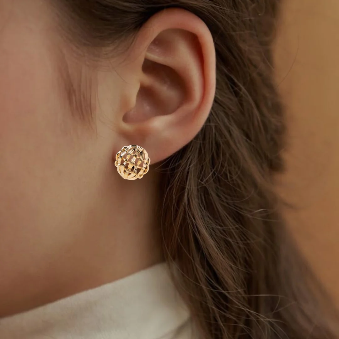 Pure Weave Studs Gold - Image 5