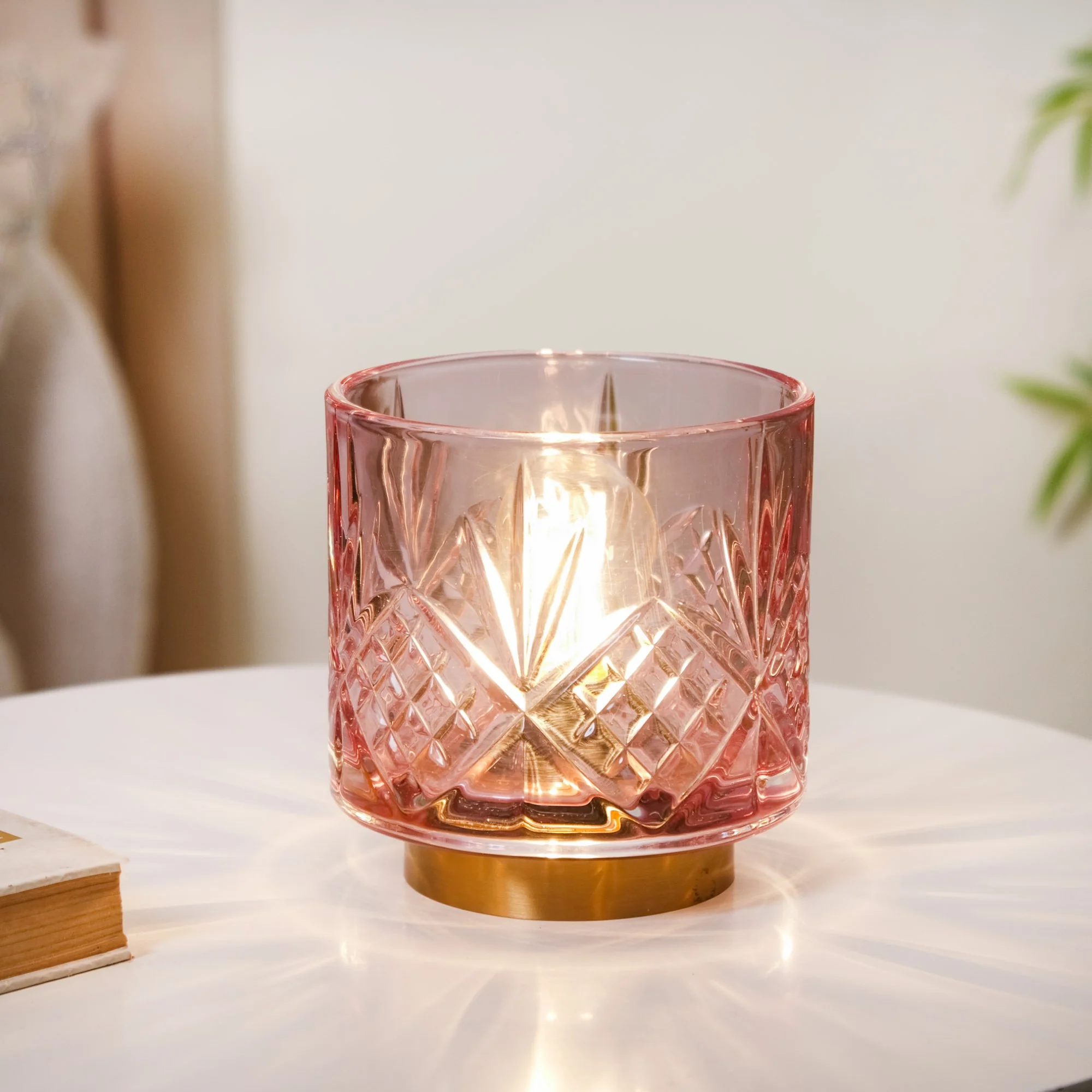 Purple Decorative Glass Lamp