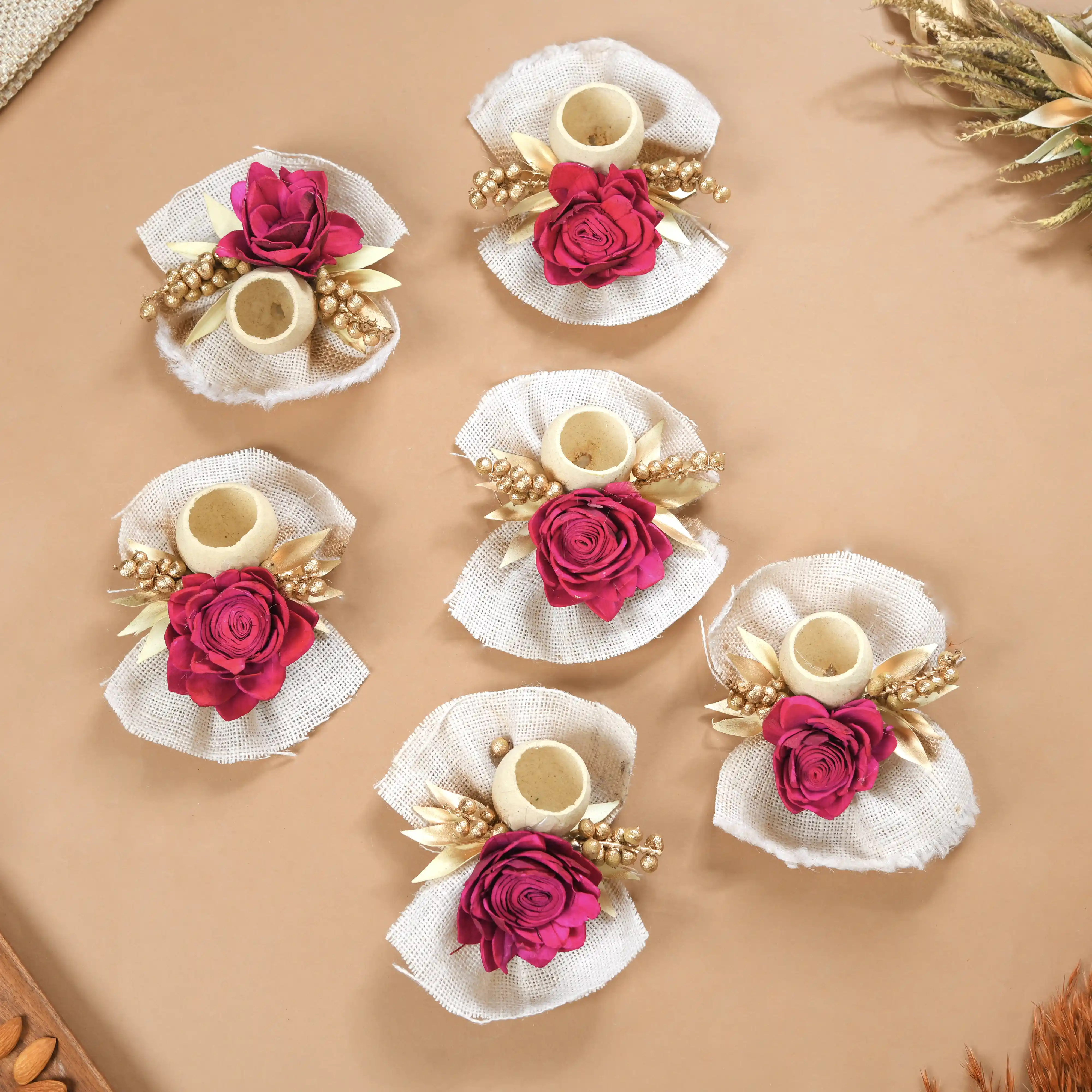 Queen Pink Rose Decorative Flower Set of 6 - Image 10