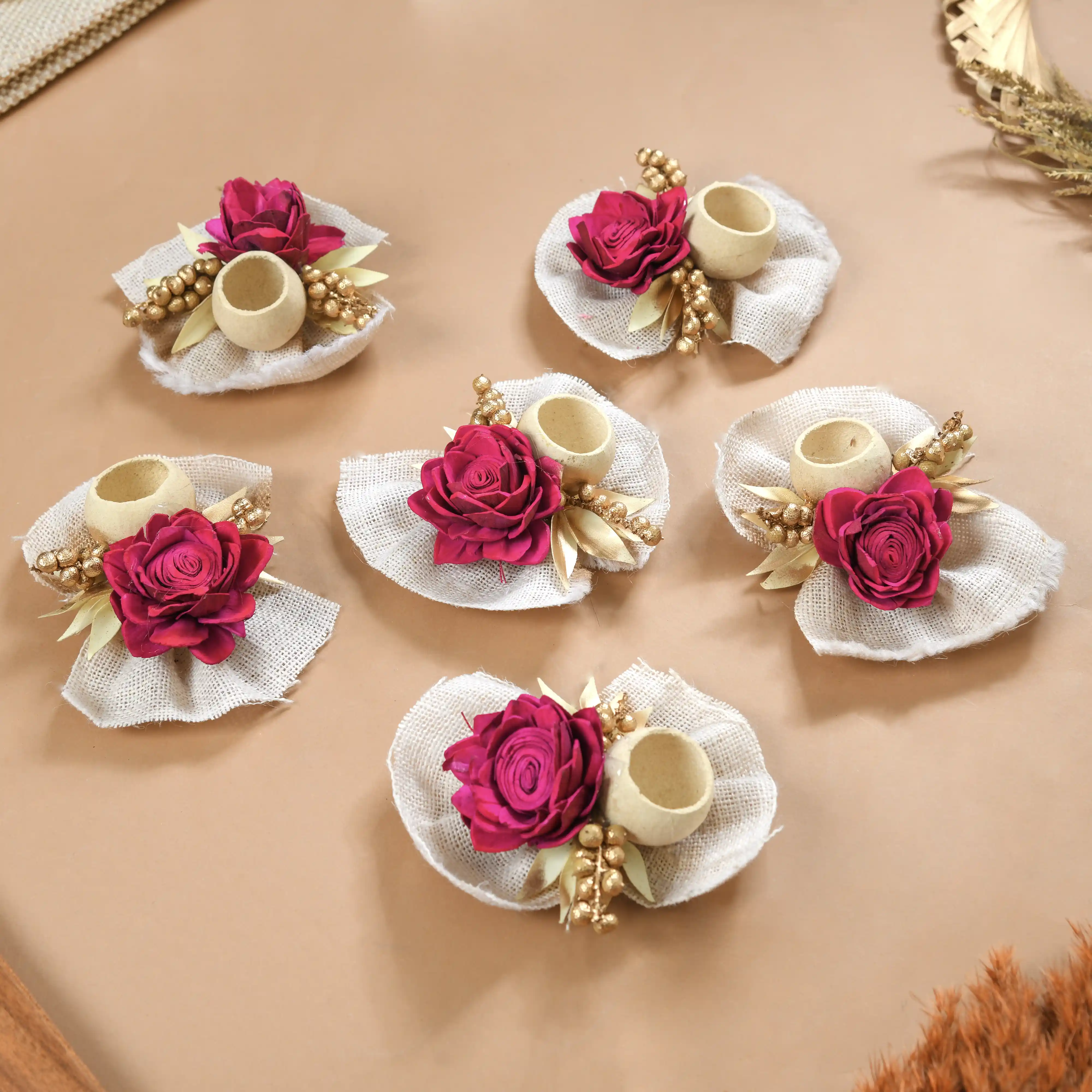 Queen Pink Rose Decorative Flower Set of 6 - Image 3