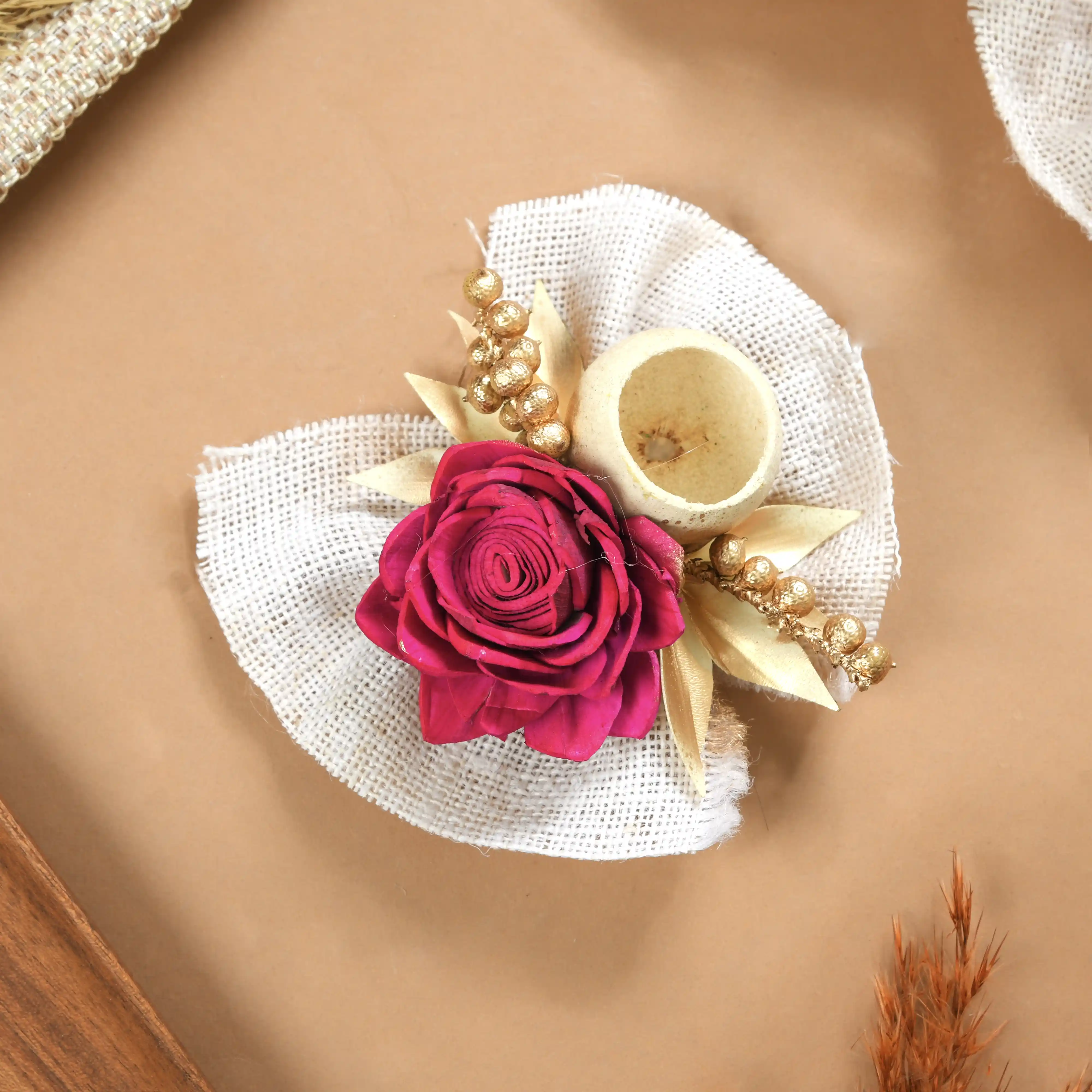 Queen Pink Rose Decorative Flower Set of 6 - Image 4
