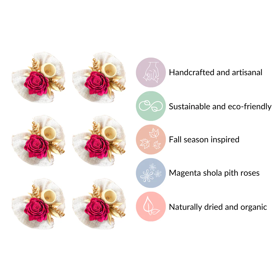 Queen Pink Rose Decorative Flower Set of 6 - Image 5