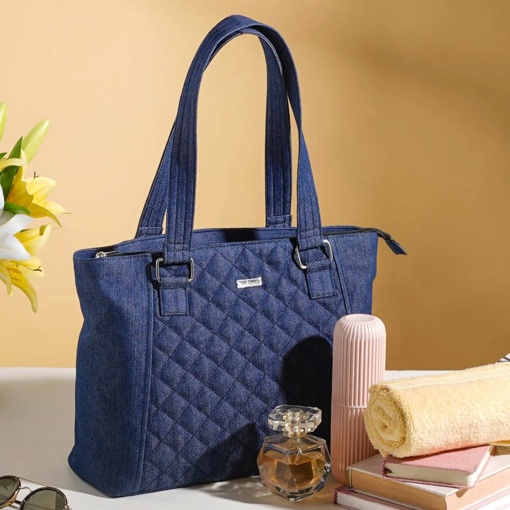 Quilted Denim Handbag - Image 3