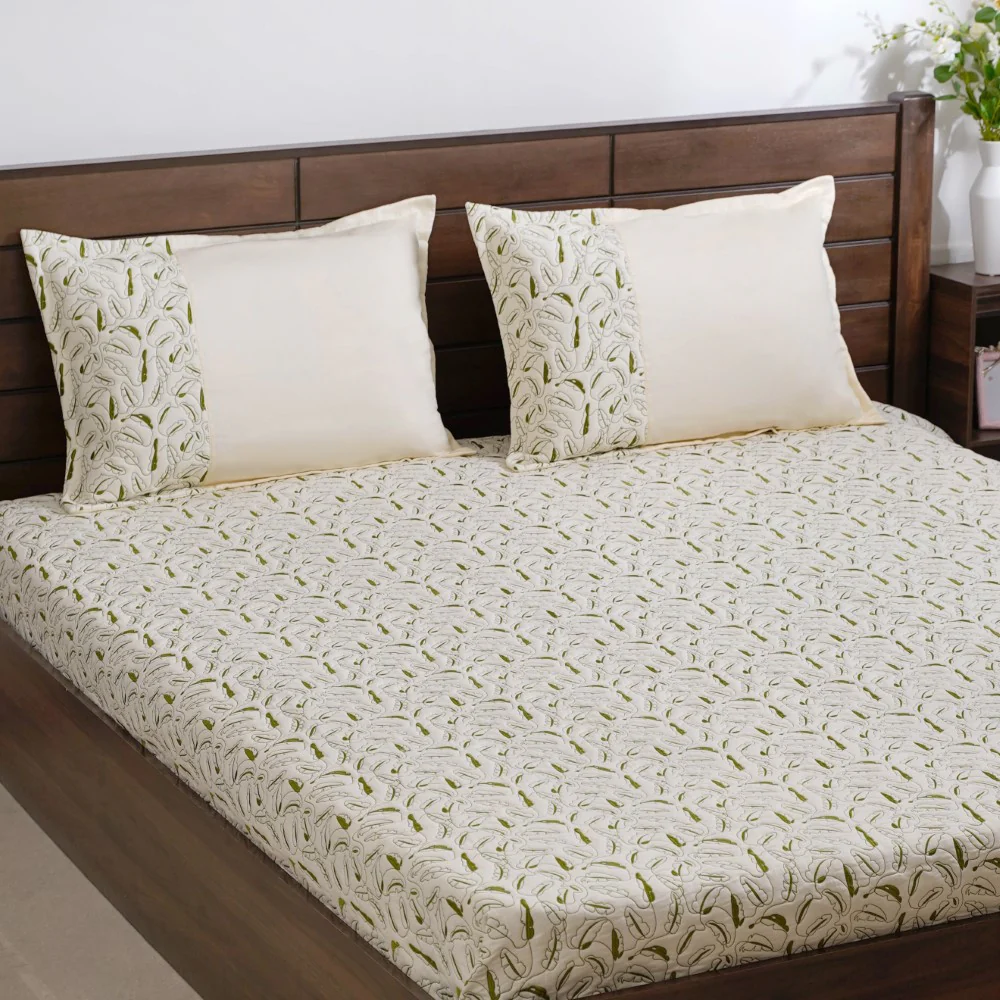 Quilted King Size Bed Cover Off-White - Image 2