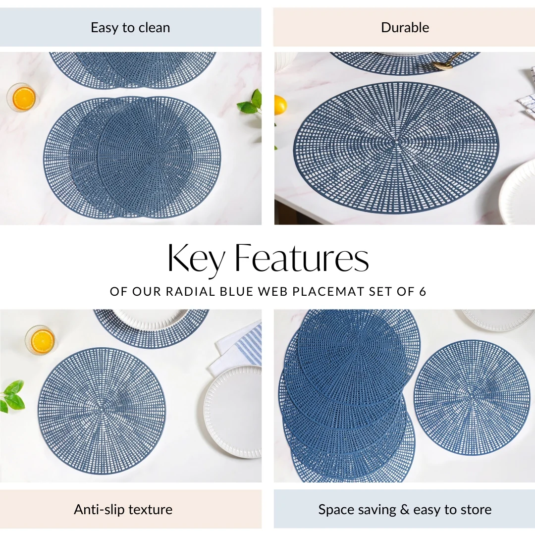 Radial Blue Web Placemat Set Of 6 - Image 5