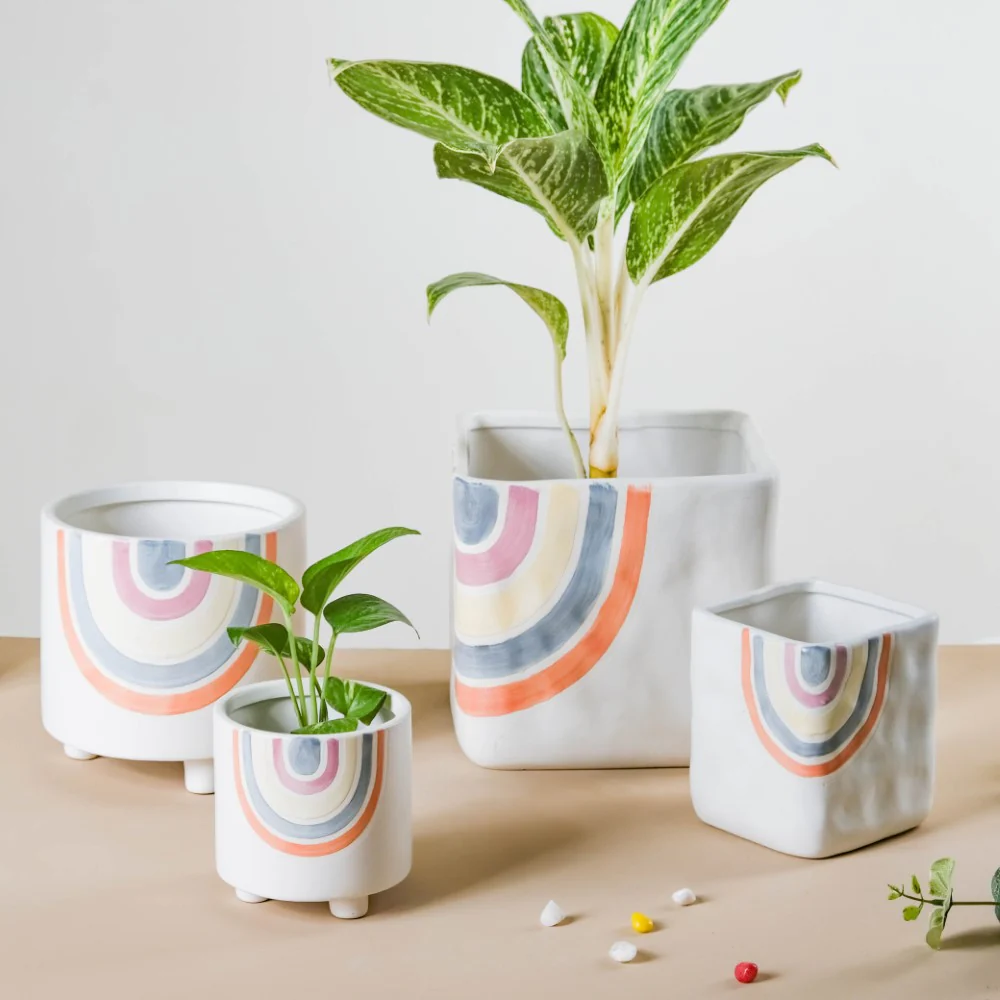 Rainbow Round Pot Large