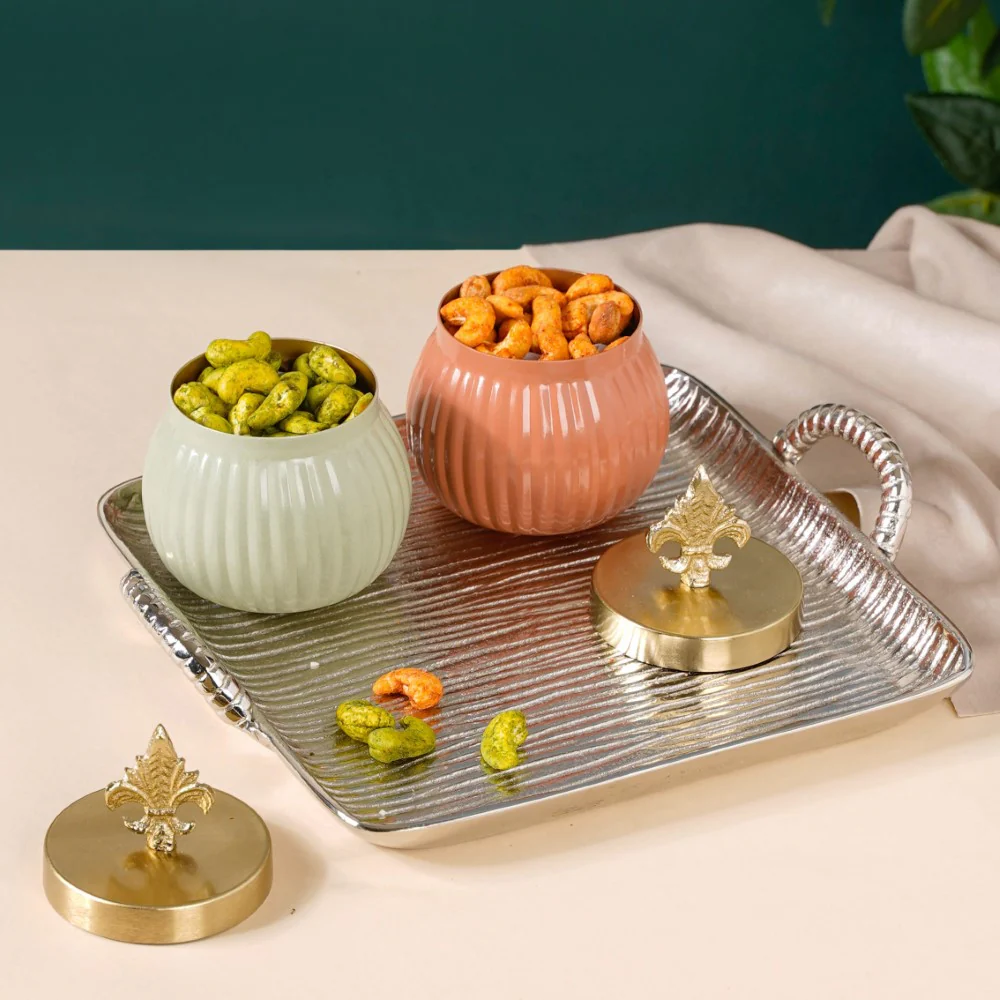 Rakhi Silver Tray Gift Hamper Set Of 8 - Image 2