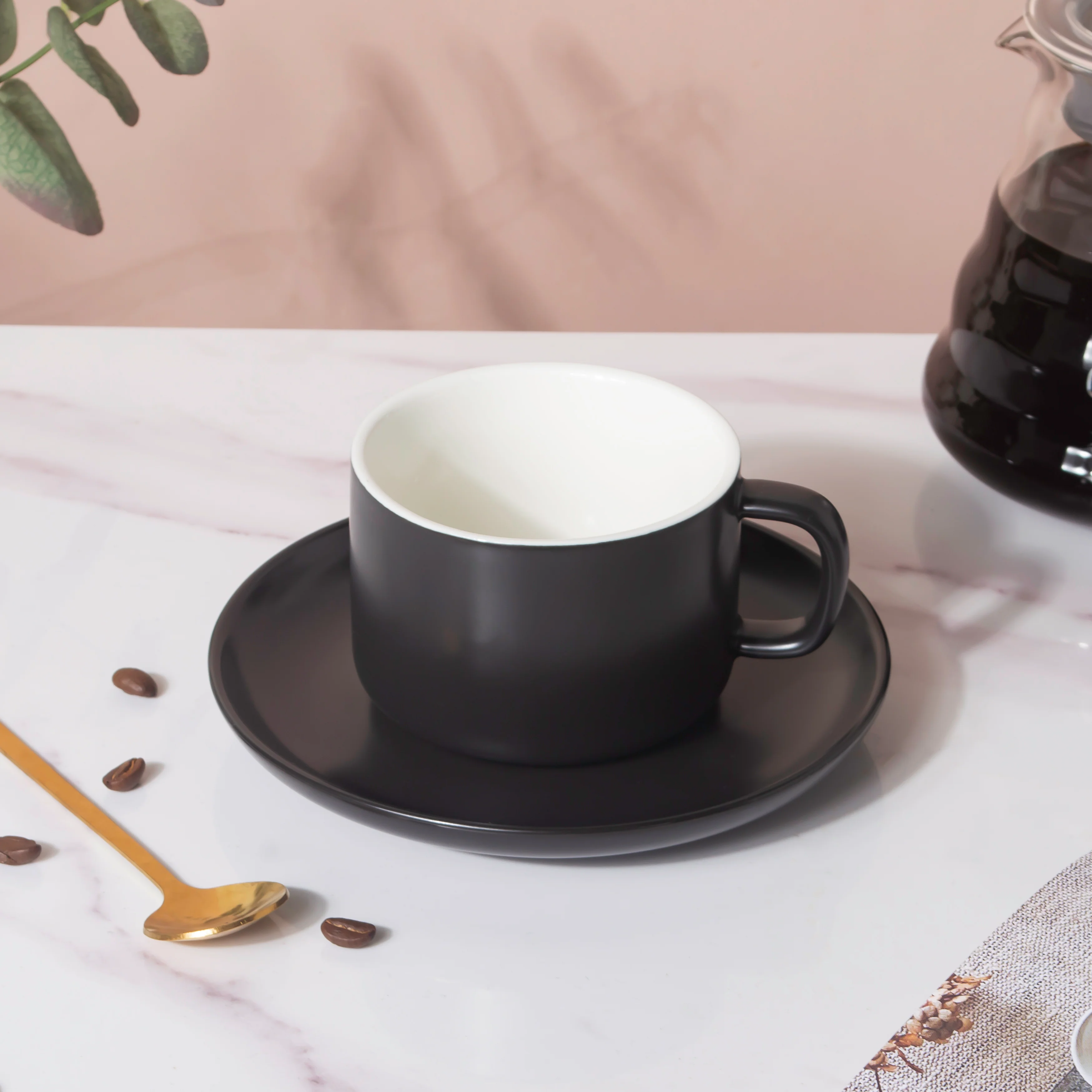 Raven Black Teacup And Saucer