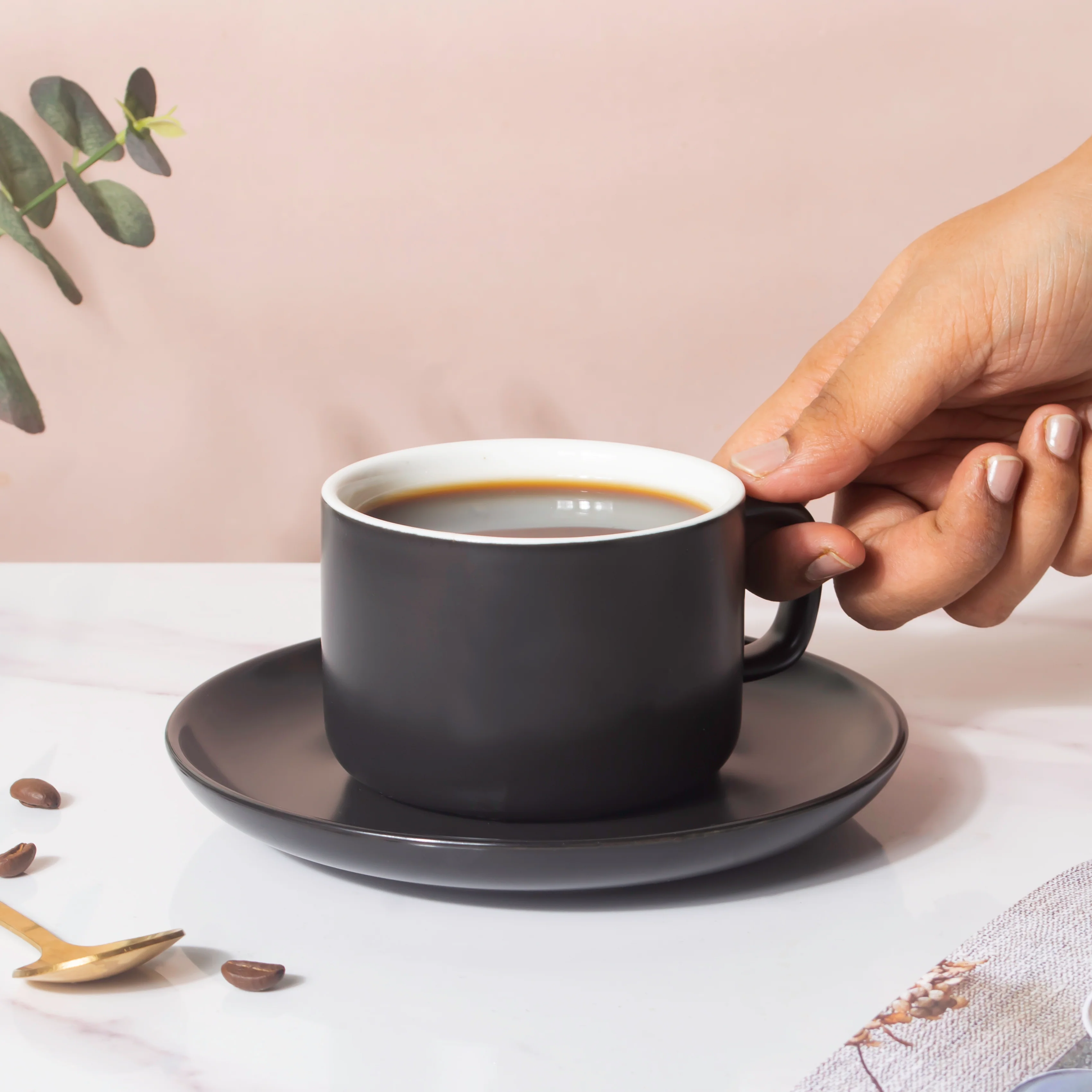 Raven Black Teacup And Saucer - Image 2