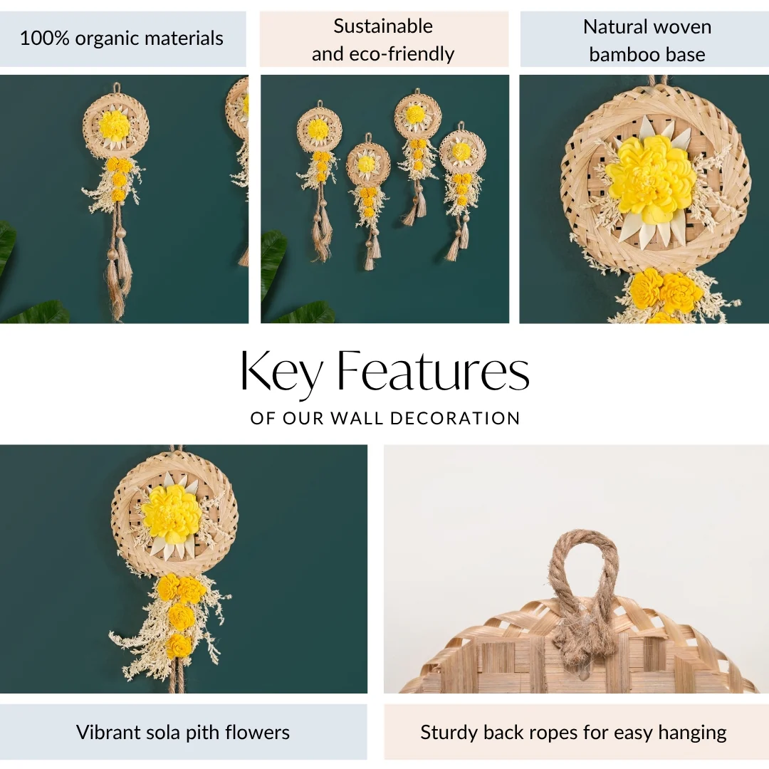 Real Dried Flowers Wall Decor Set Of 4 - Image 4