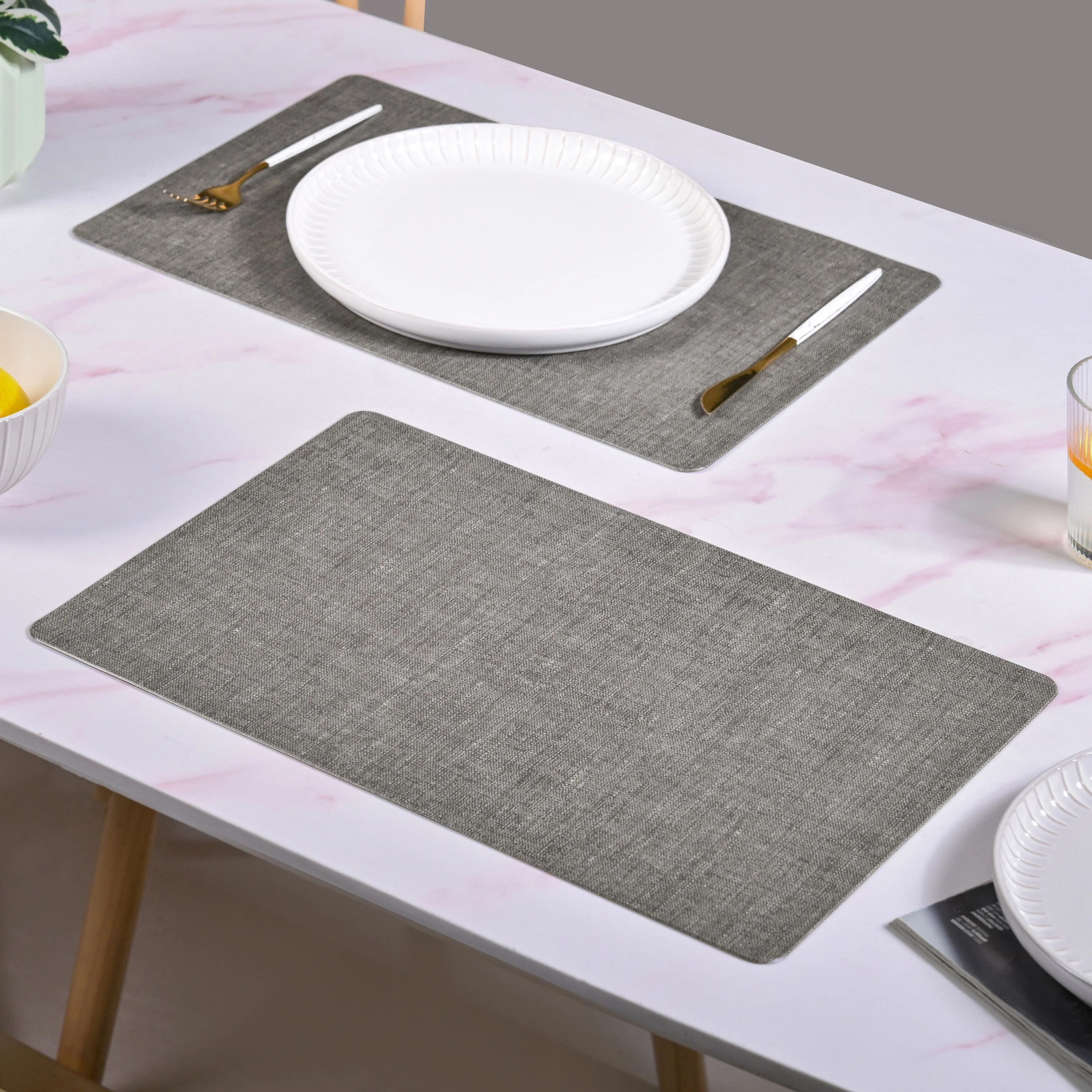 Rectangle Ash Grey Table Mat Set Of 6 - Image 3