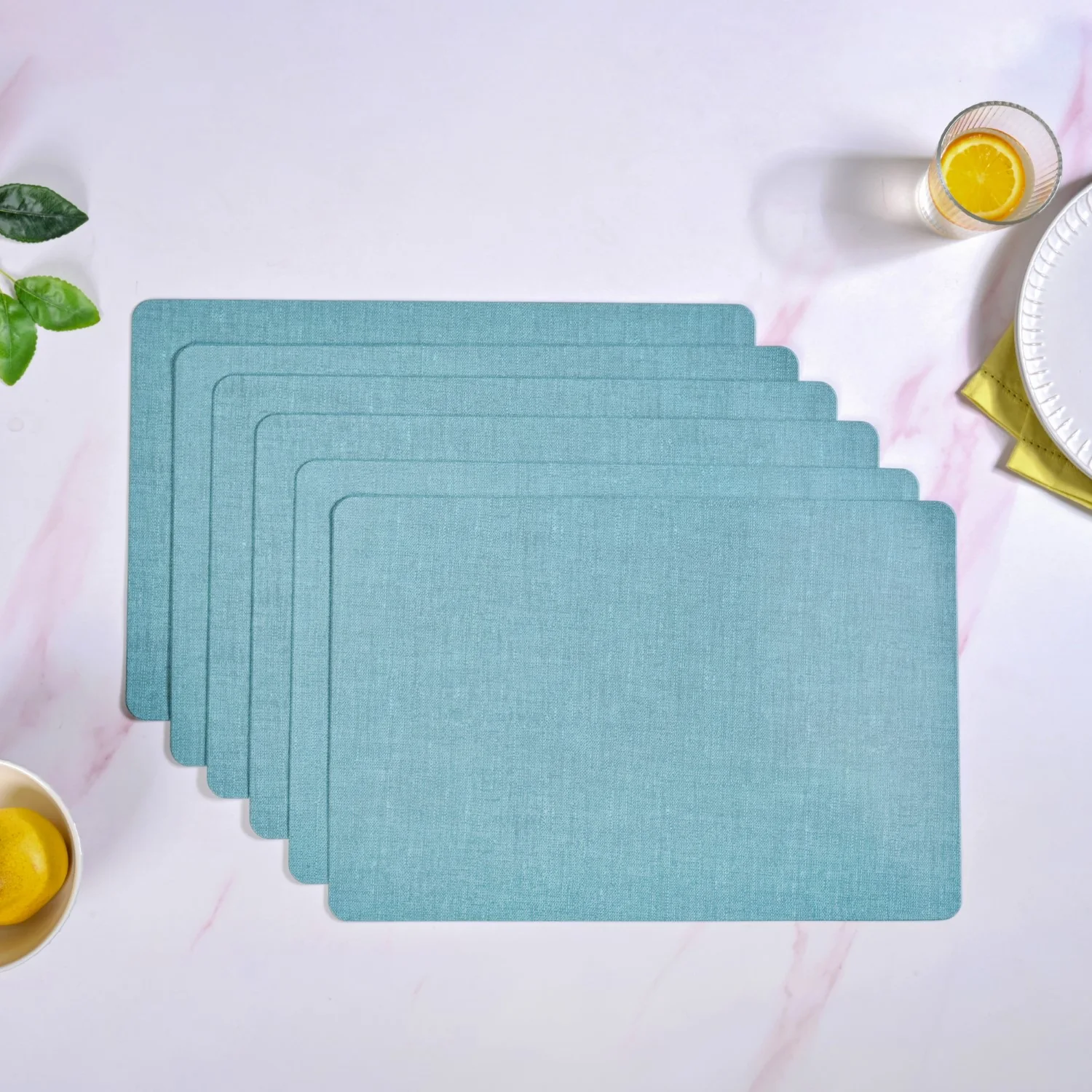 Rectangle Blue Dinner Table Mat Set Of 6 - Image 8